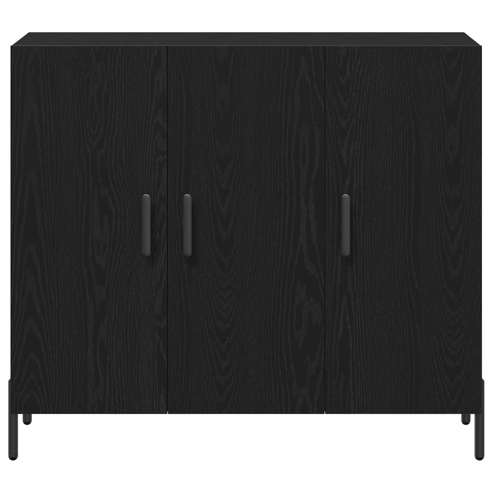 Black Oak Sideboard 90x34x80 cm Made of Engineered Wood - Image 6