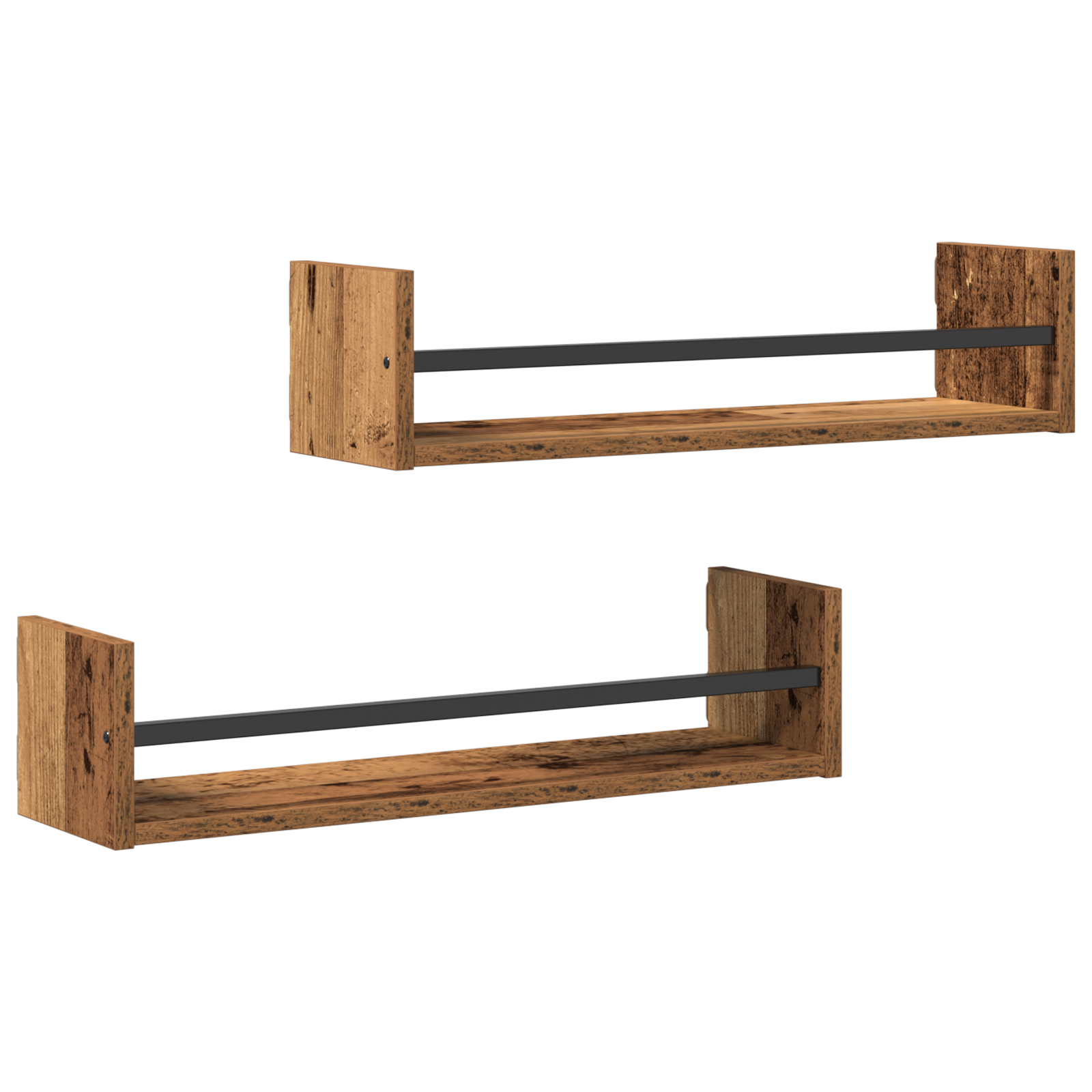 Wall Shelves 2 pcs Old Wood 60x16x14 cm Engineered Wood - Image 2