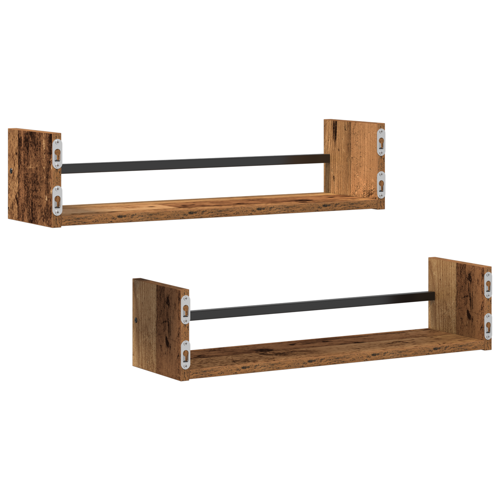 Wall Shelves 2 pcs Old Wood 60x16x14 cm Engineered Wood - Image 5