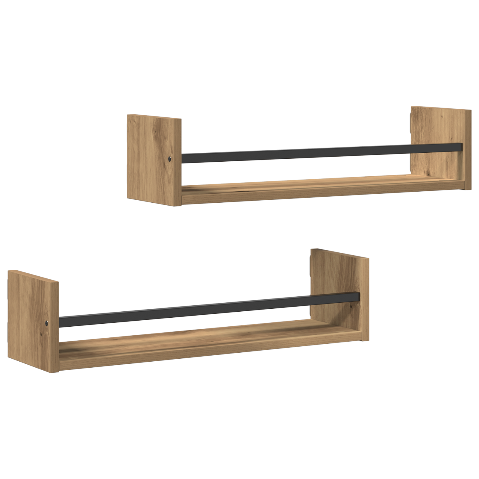 Wall Shelves 2 pcs Artisan Oak 60x16x14 cm Engineered Wood - Image 2