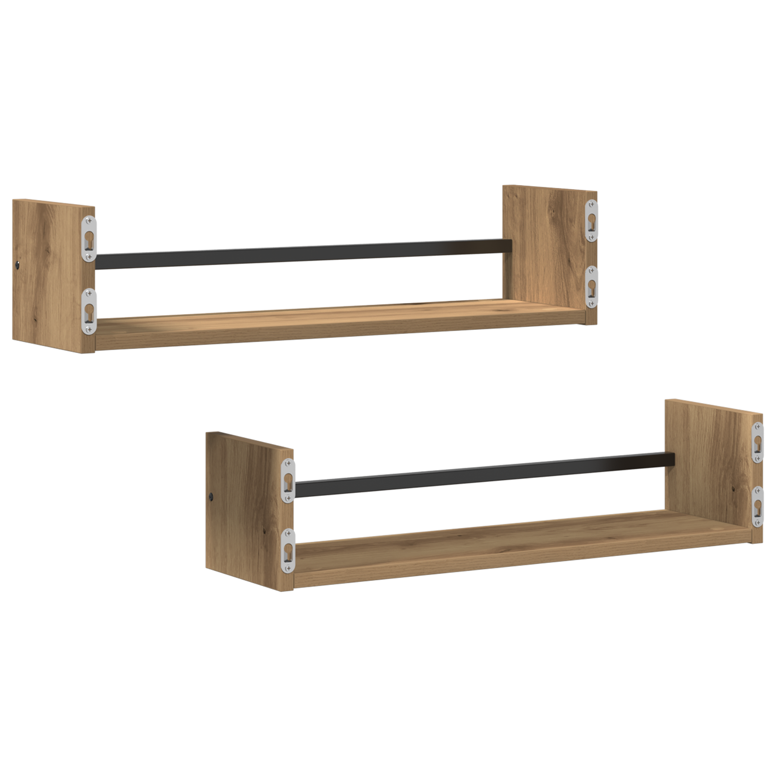 Wall Shelves 2 pcs Artisan Oak 60x16x14 cm Engineered Wood - Image 7