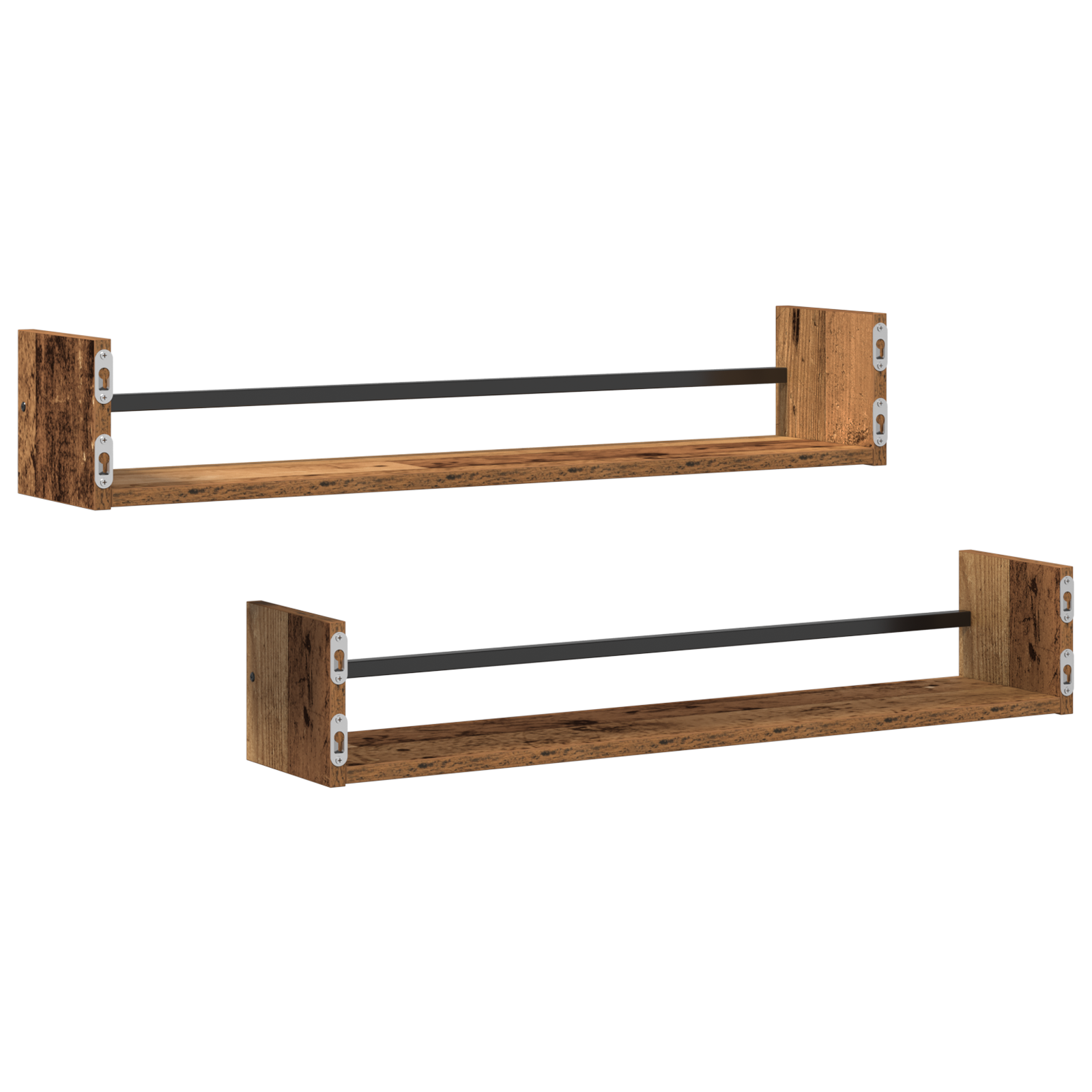 Wall Shelves 2 pcs Old Wood 80x16x14 cm Engineered Wood - Image 5