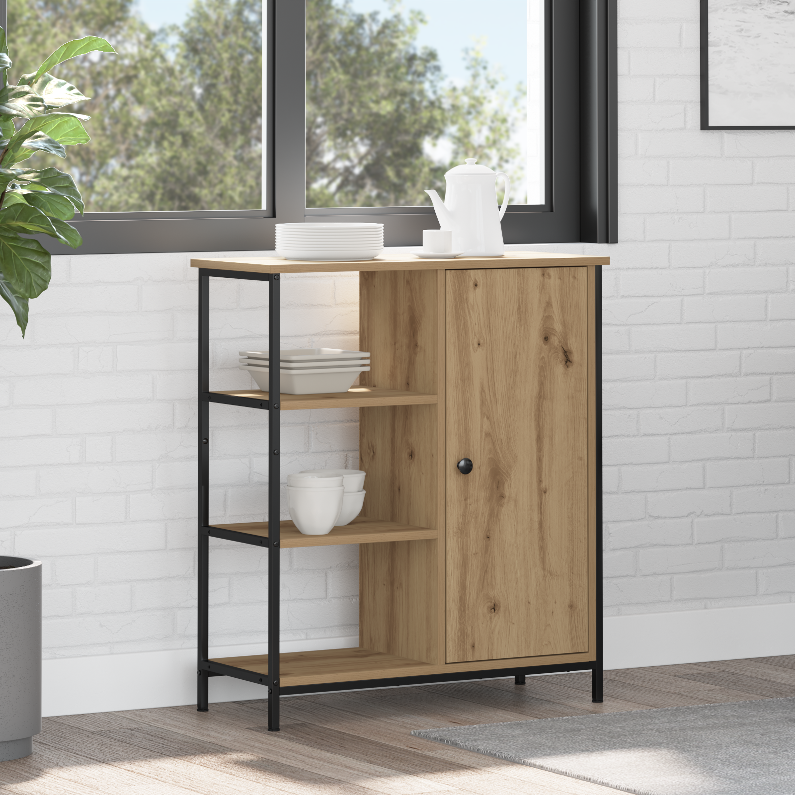 Sideboard Artisan Oak 70x30x80 cm Engineered Wood - Image 3