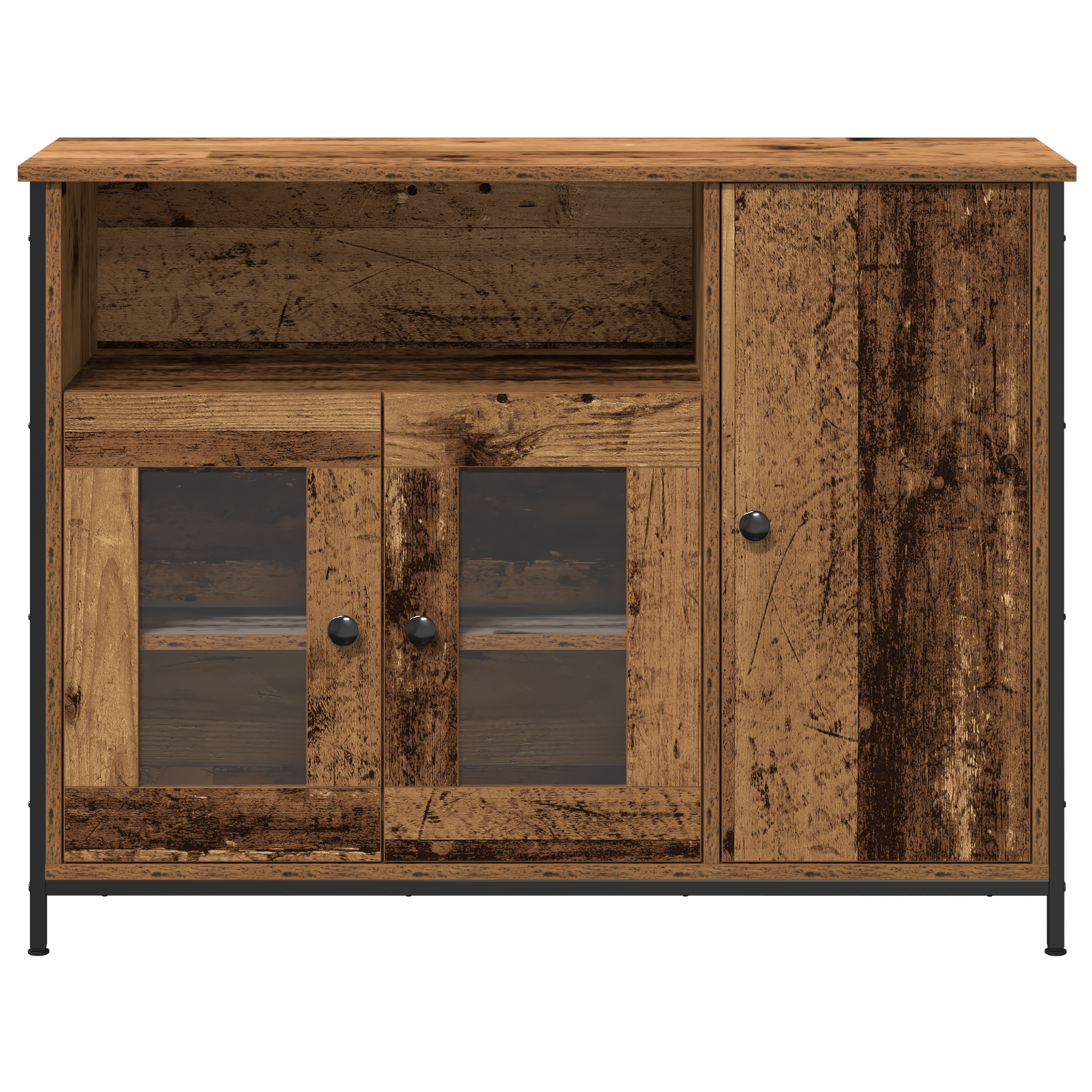 Sideboard Old Wood 100x35x75 cm Engineered Wood - Image 6