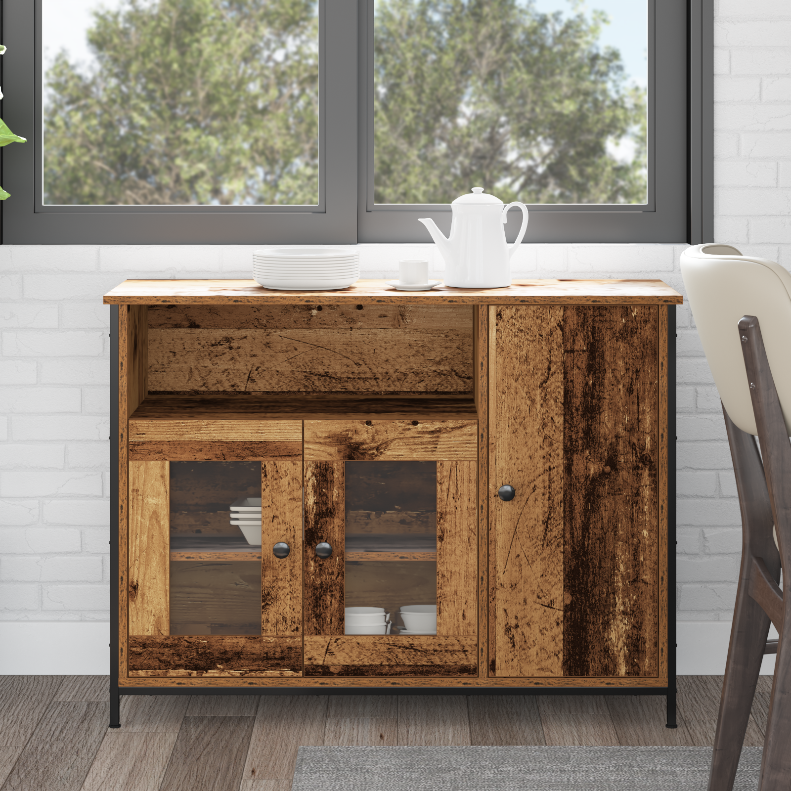 Sideboard Old Wood 100x35x75 cm Engineered Wood