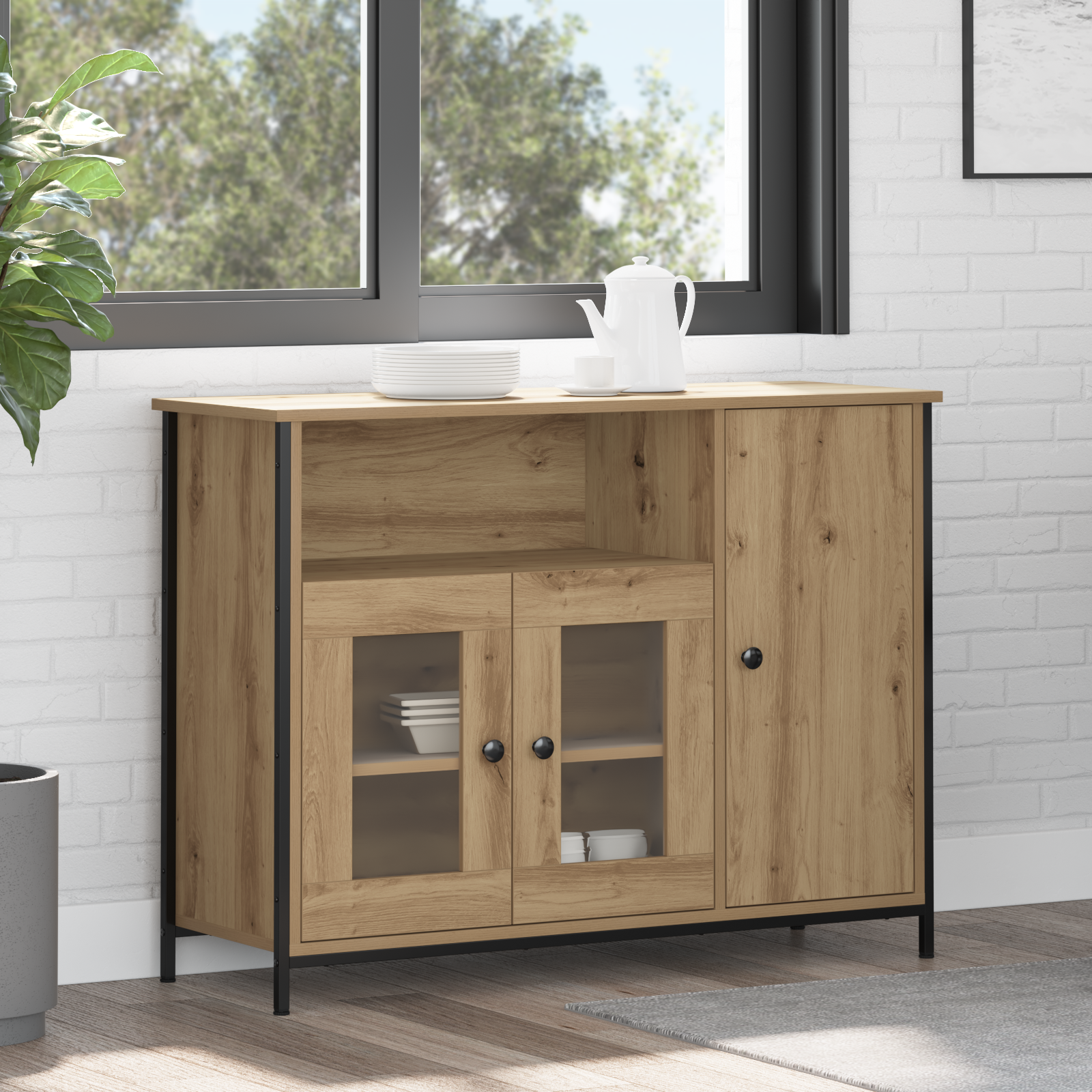 Sideboard Artisan Oak 100x35x75 cm Engineered Wood