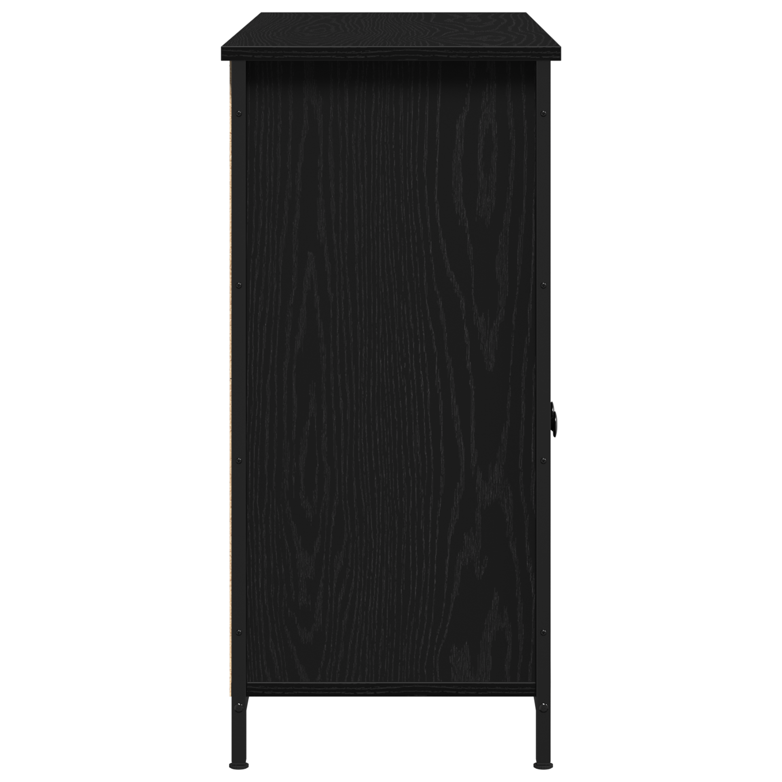 Sideboard Black Oak 100x35x75 cm Engineered Wood - Image 7