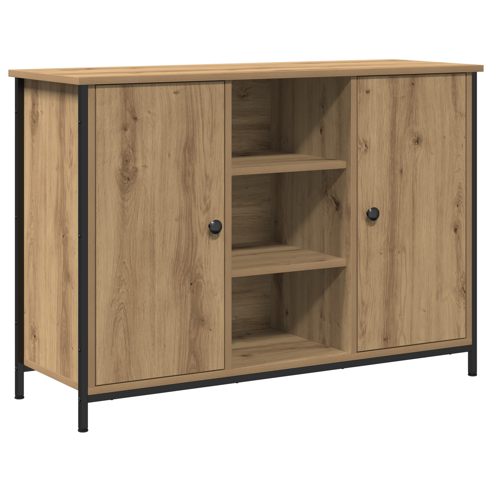 Thumbnail - vidaXL Sideboard Artisan Eiche 100x35x70 cm Holzwerkstoff und Stahl