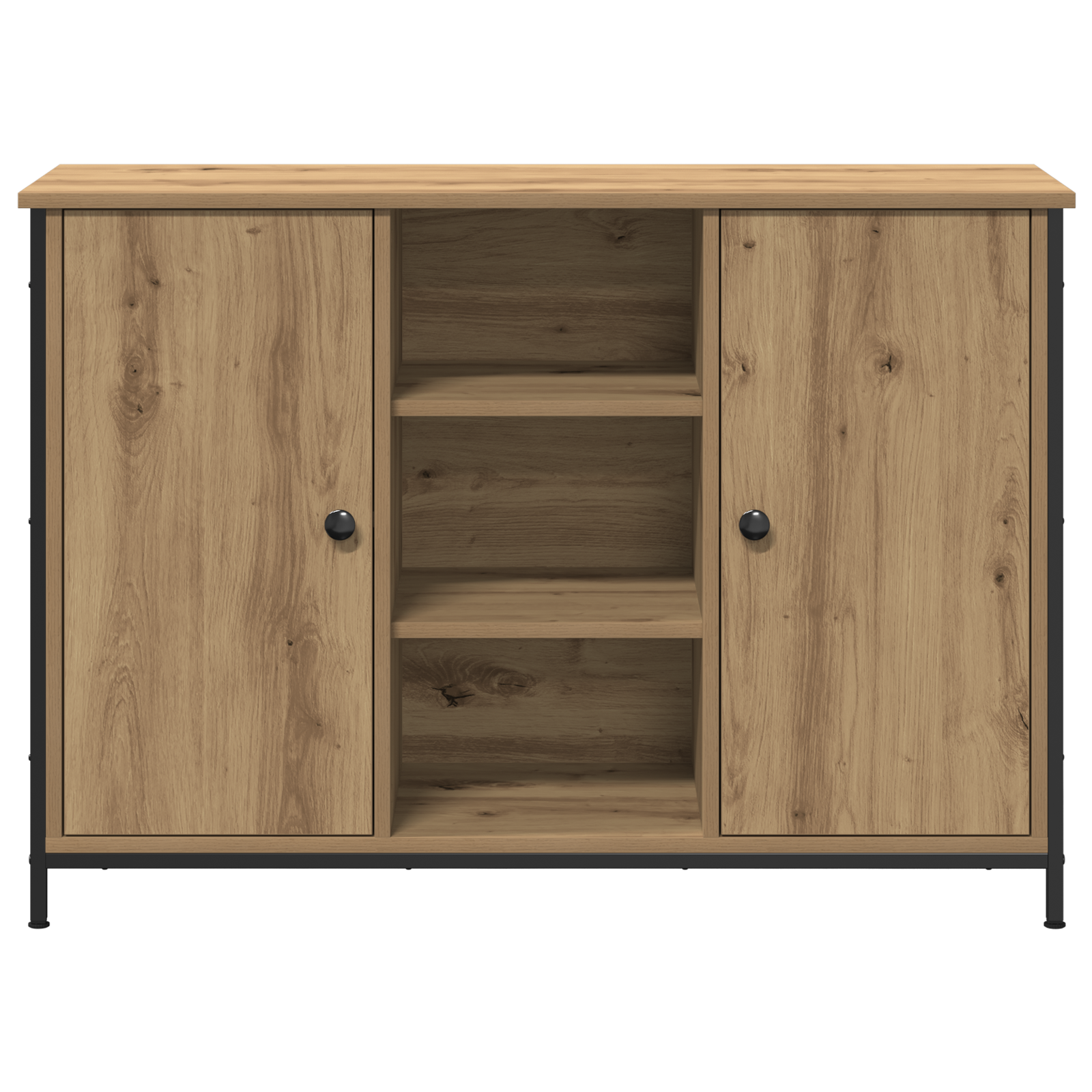 Sideboard Artisan Oak 100x35x70 cm Engineered Wood and Steel - Image 6