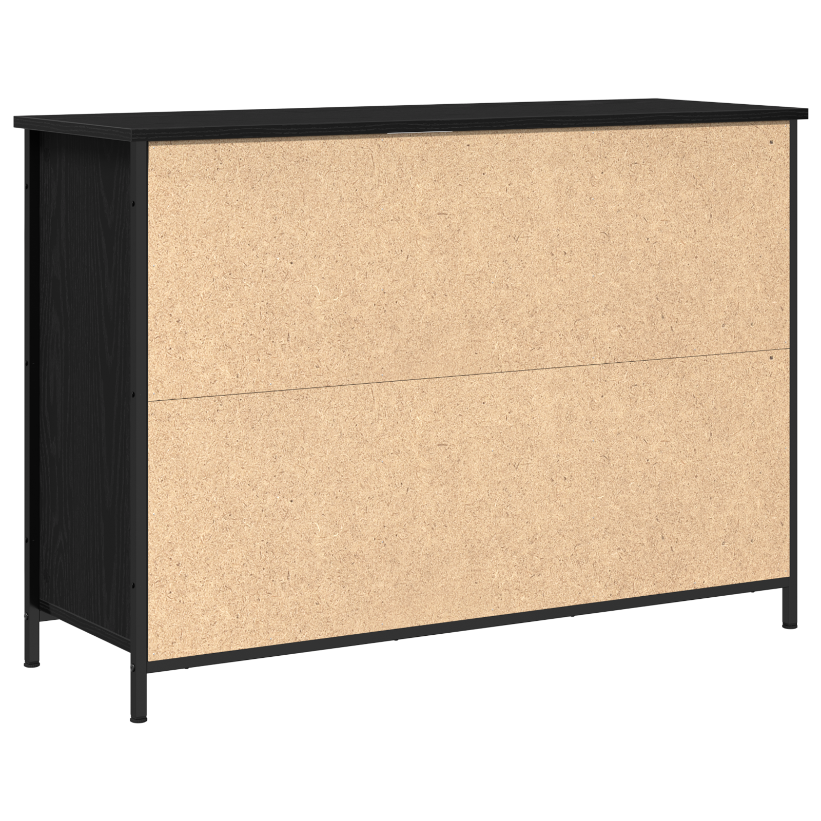 Sideboard Black Oak 100x35x70 cm Engineered Wood and Steel - Image 5