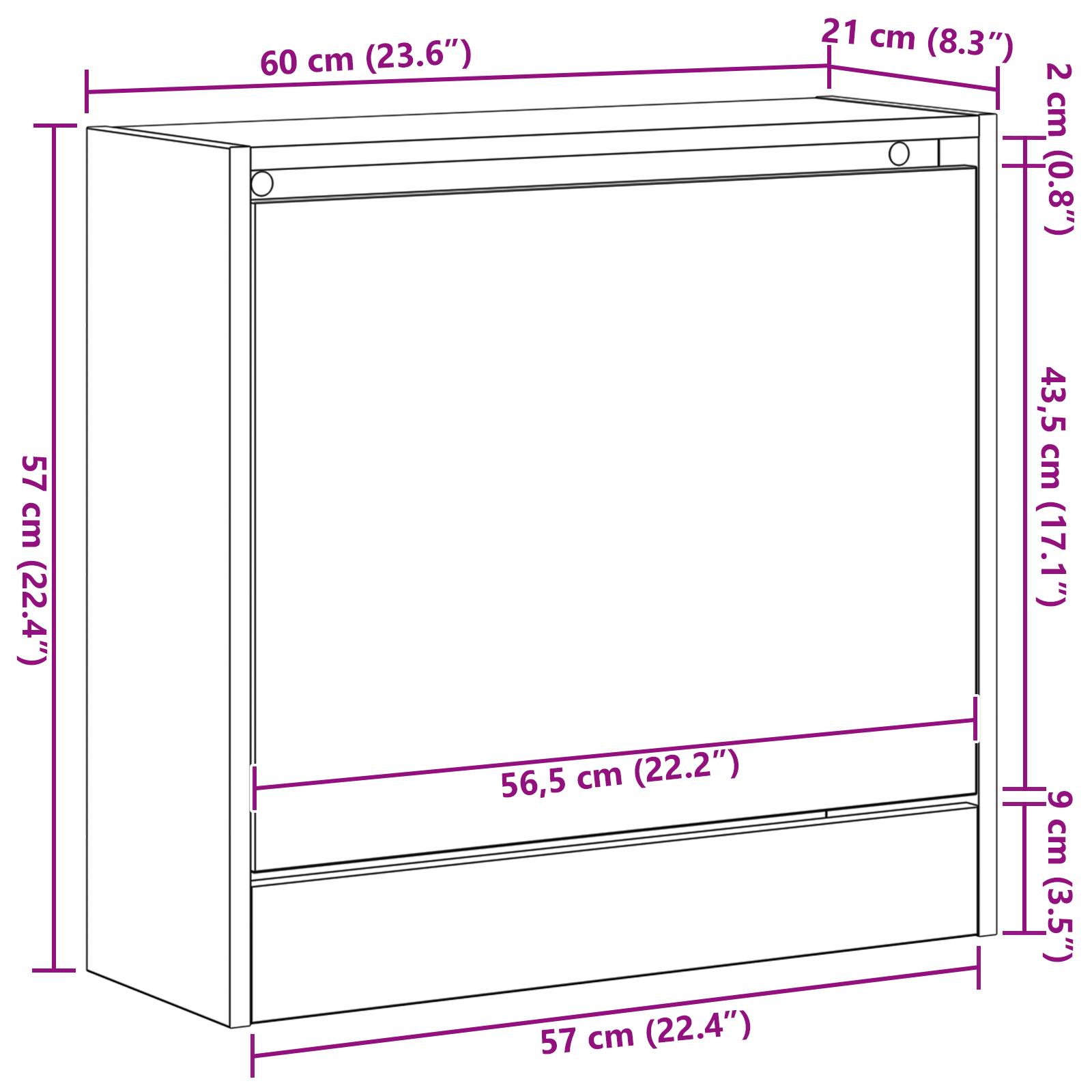 Shoe Cabinet Old Wood 60x21x57 cm Engineered Wood - Image 11