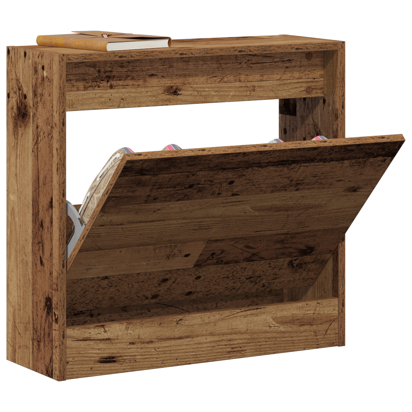 Shoe Cabinet Old Wood 60x21x57 cm Engineered Wood - Image 3