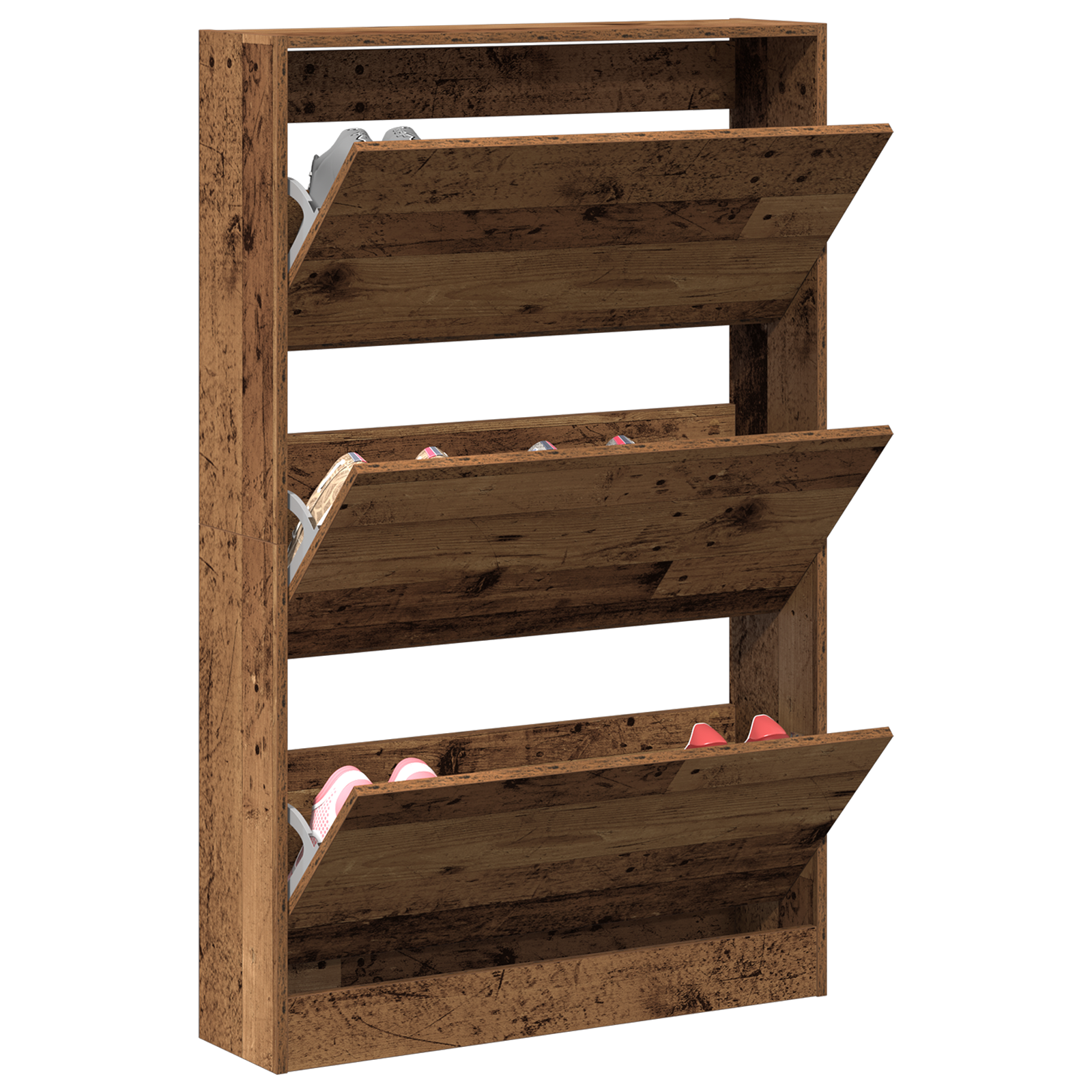 Shoe Cabinet Old Wood 80x21x125,5 cm Engineered Wood - Image 3
