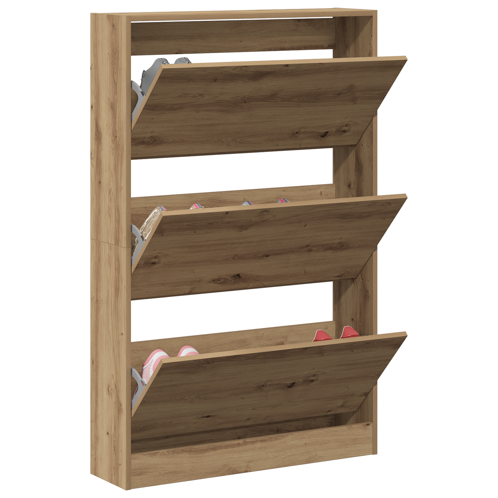 Shoe Cabinet Artisan Oak 80x21x125,5 cm Engineered Wood - Image 3
