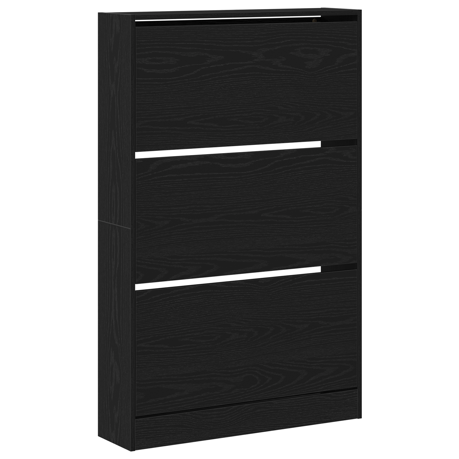 Shoe Cabinet Black Oak 80x21x125,5 cm Engineered Wood - Image 2