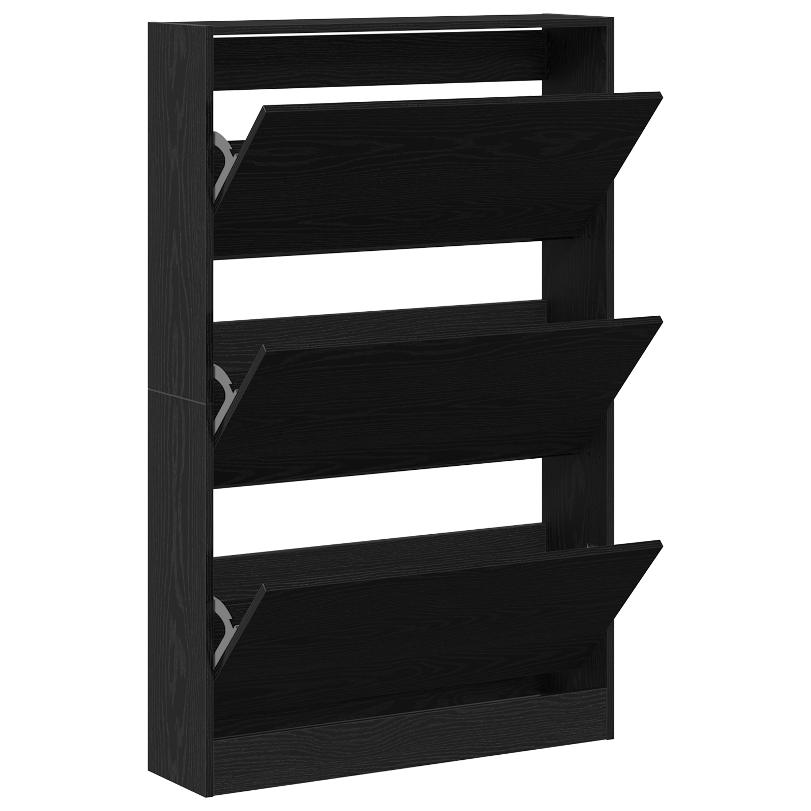 Shoe Cabinet Black Oak 80x21x125,5 cm Engineered Wood - Image 5