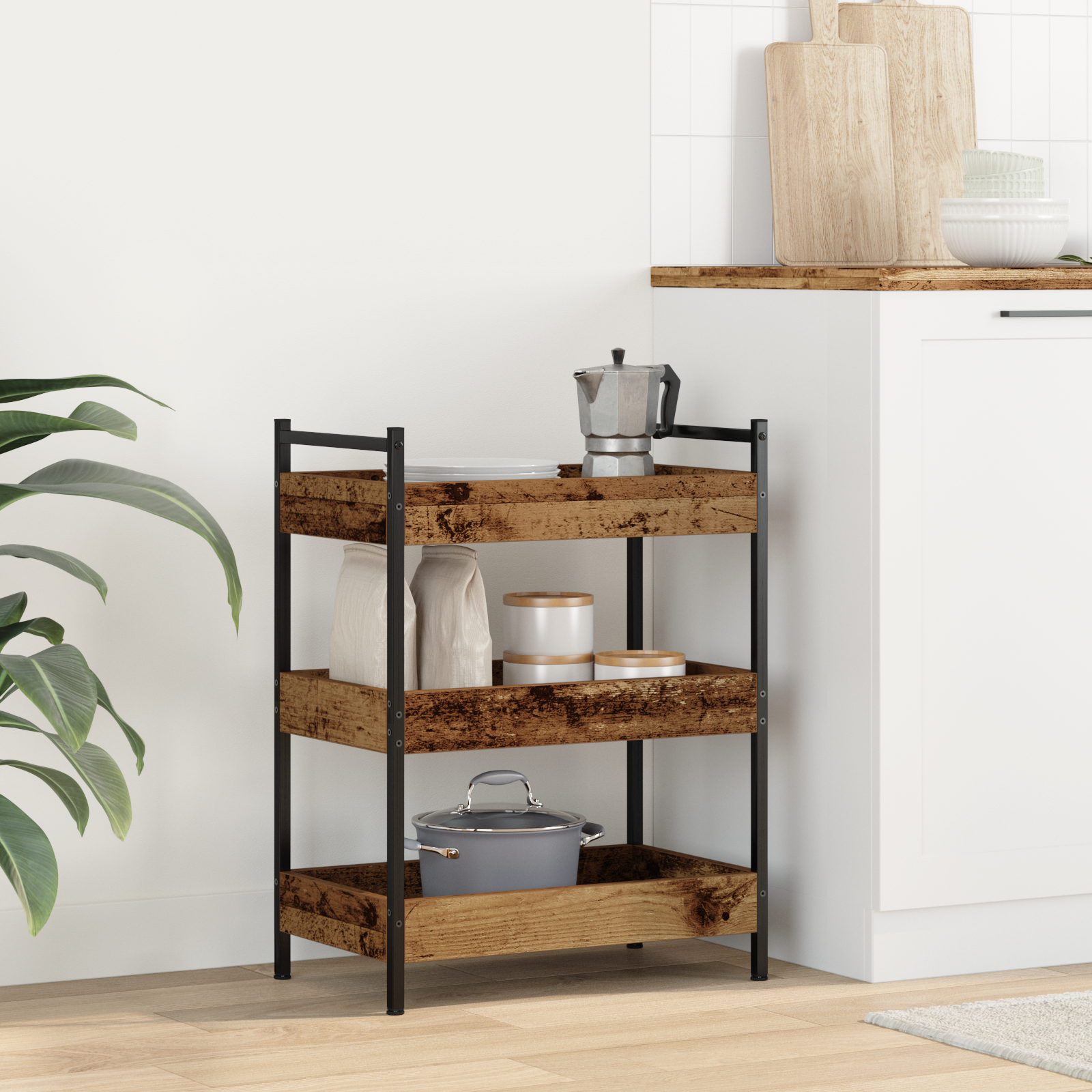 Kitchen Trolley Old Wood 50x30x70 cm Engineered Wood