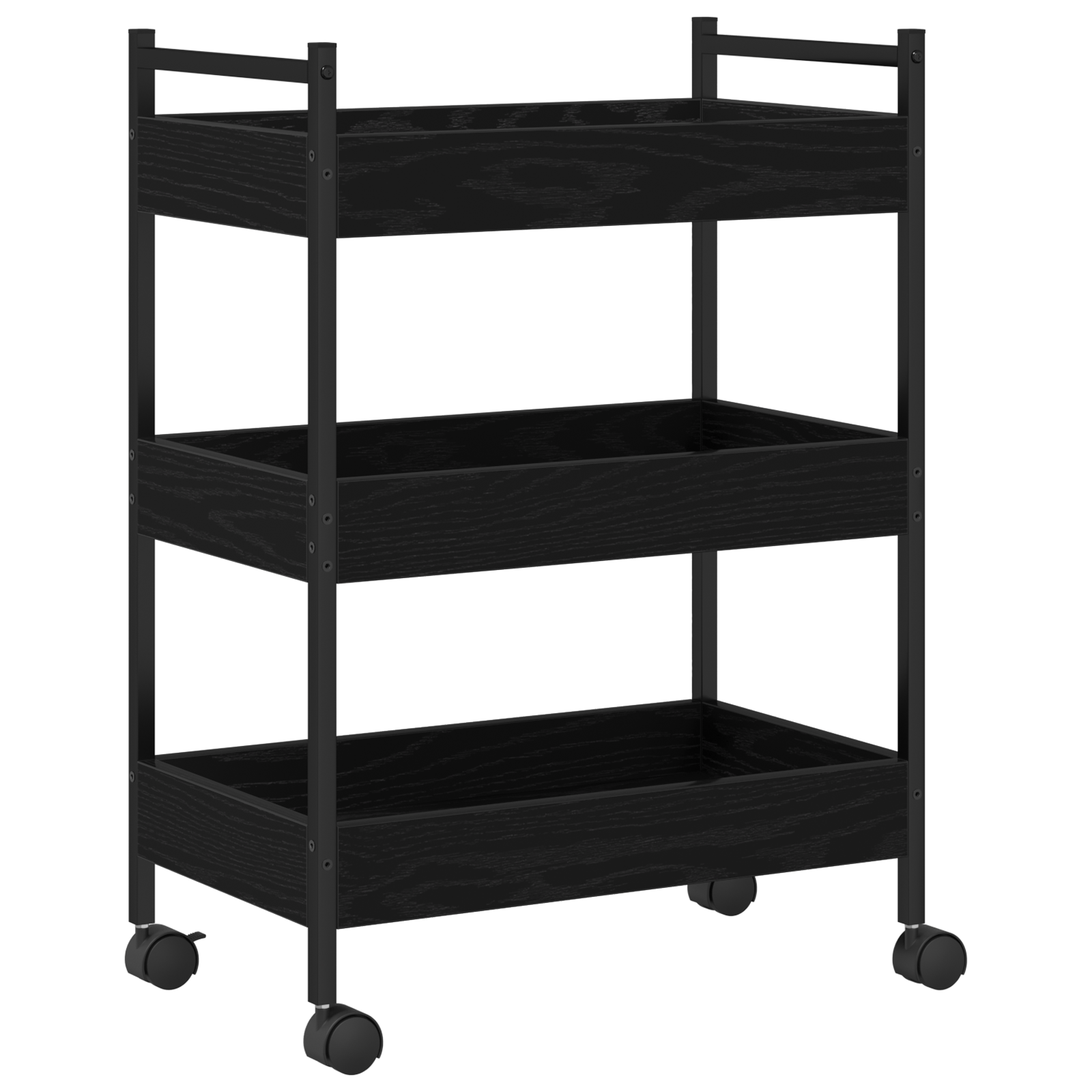 Kitchen Trolley Black Oak 50x30x70 cm Engineered Wood - Image 6