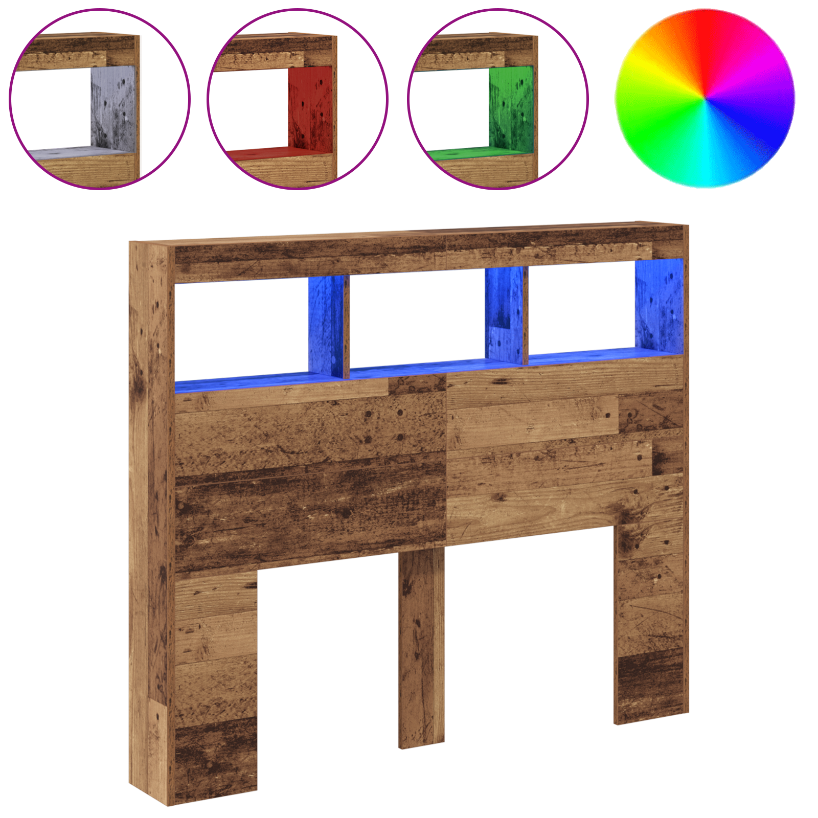 Headboard Old Wood Solid Reclaimed Wood 120 x 17 x 102 cm - Image 4