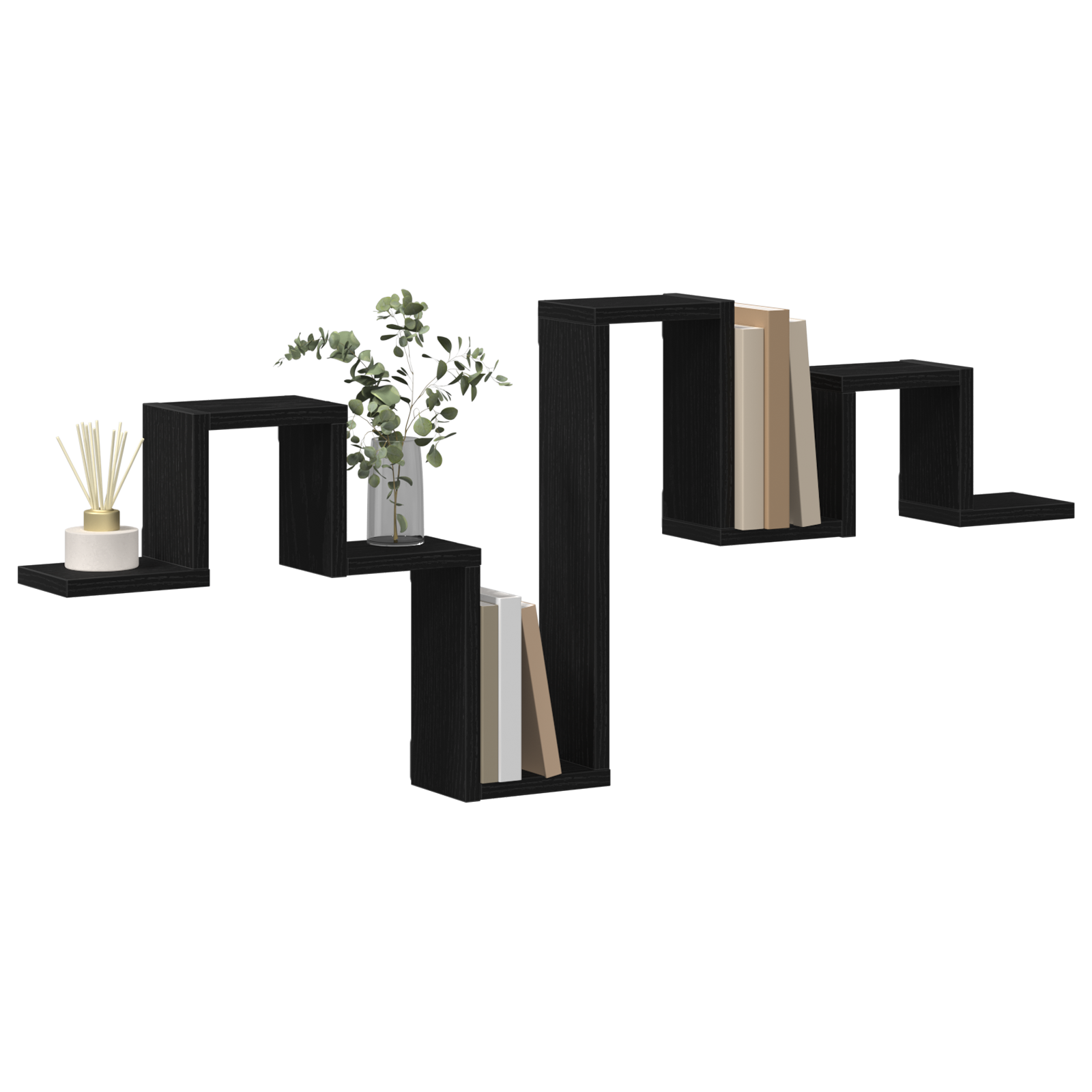 Wall Shelf Black Oak 104,5x10x43 cm Engineered Wood - Image 3