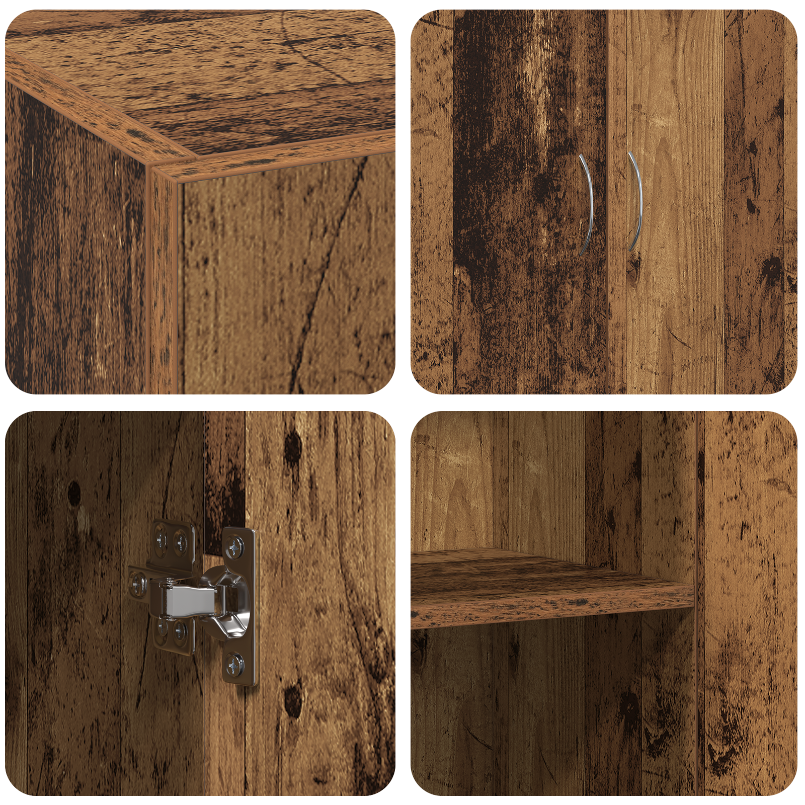 Office Cabinet Old Wood 60x32x77.5 cm Engineered Wood - Image 9