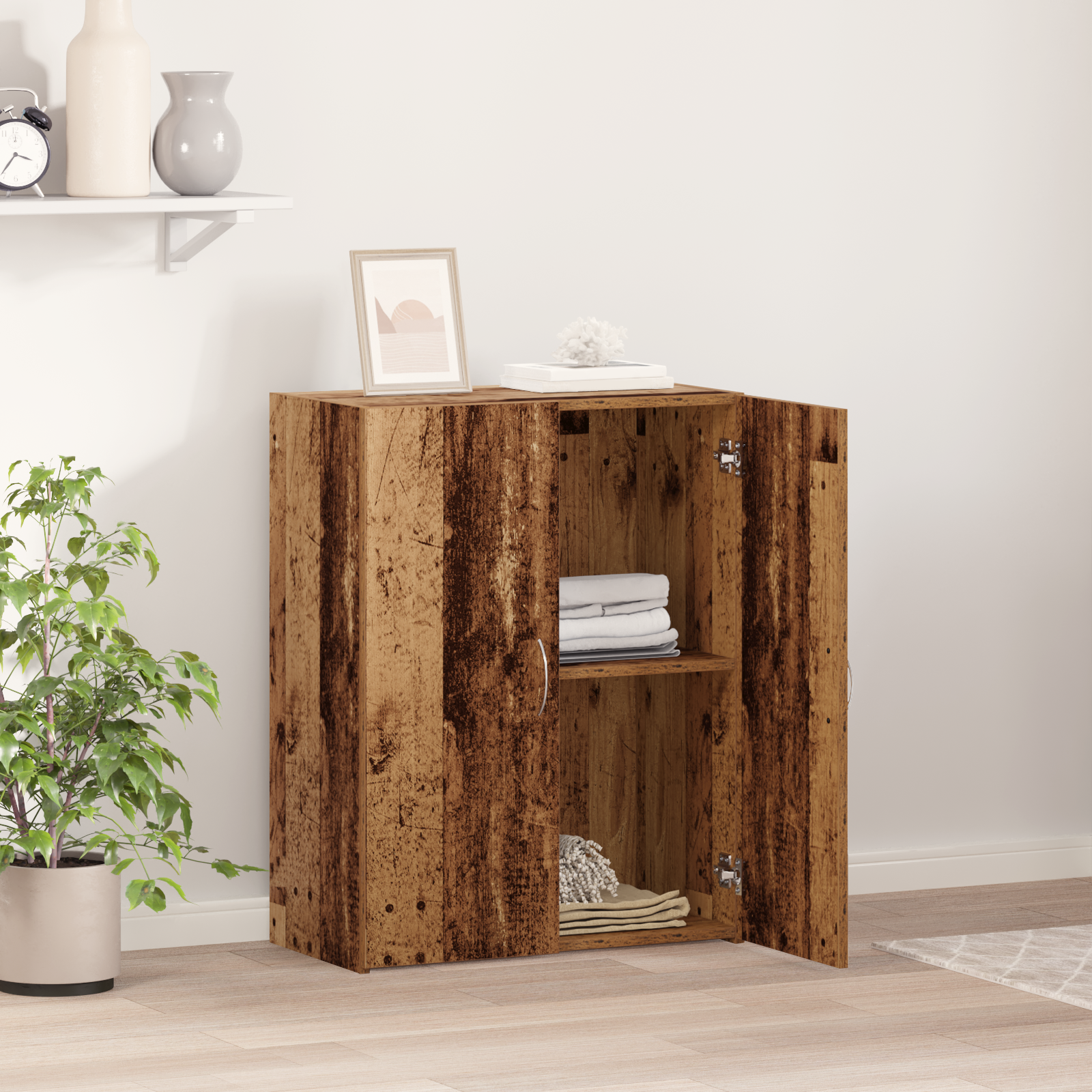 Office Cabinet Old Wood 60x32x77.5 cm Engineered Wood - Image 4