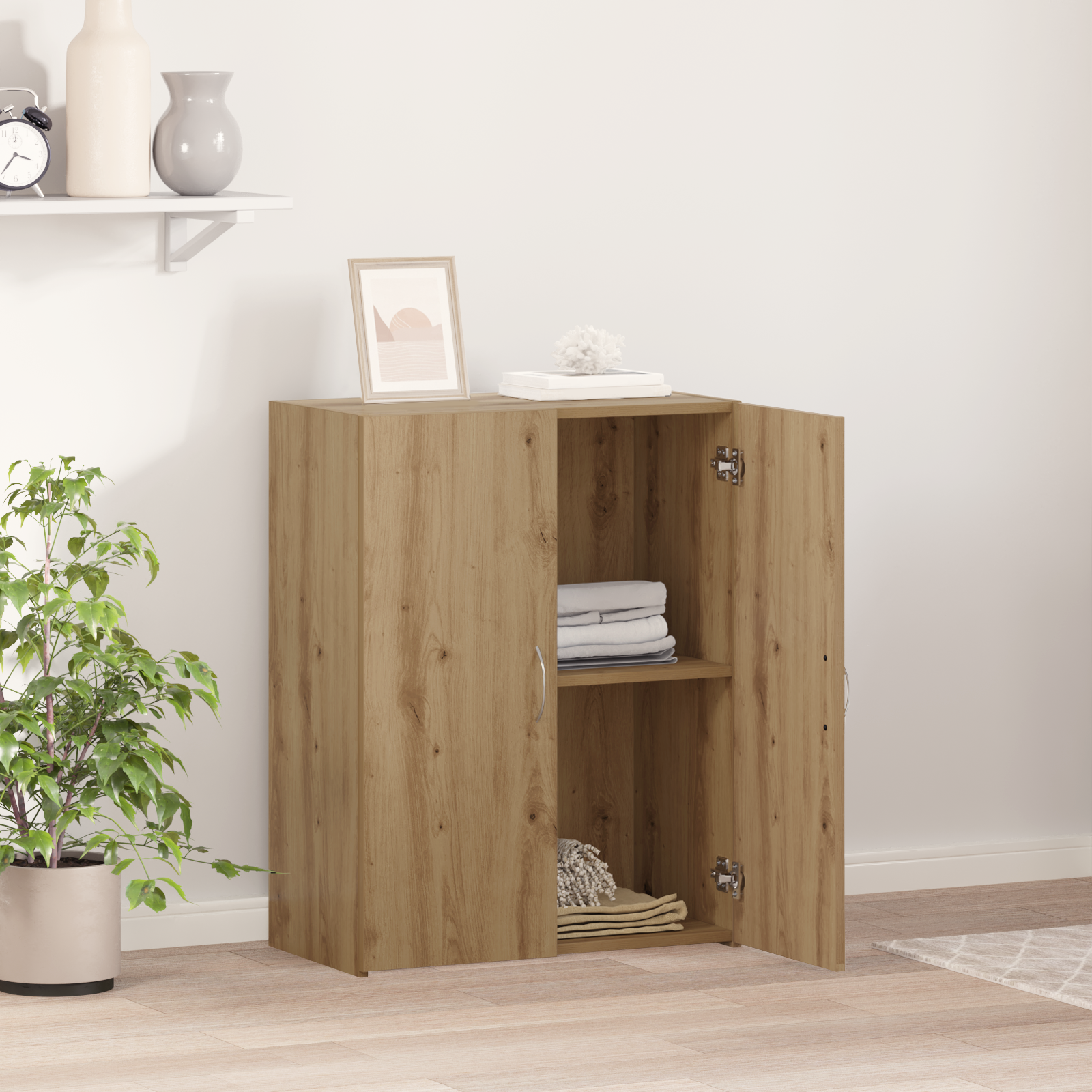 Office Cabinet Artisan Oak 60x32x77.5 cm Engineered Wood - Image 4