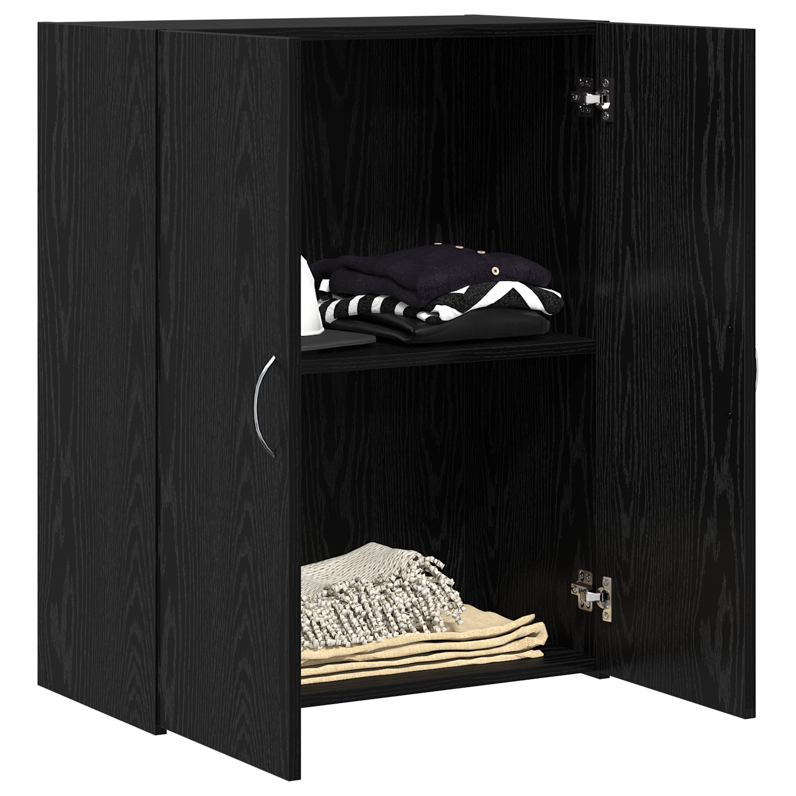 Office Cabinet Black Oak 60x32x77.5 cm Engineered Wood - Image 3