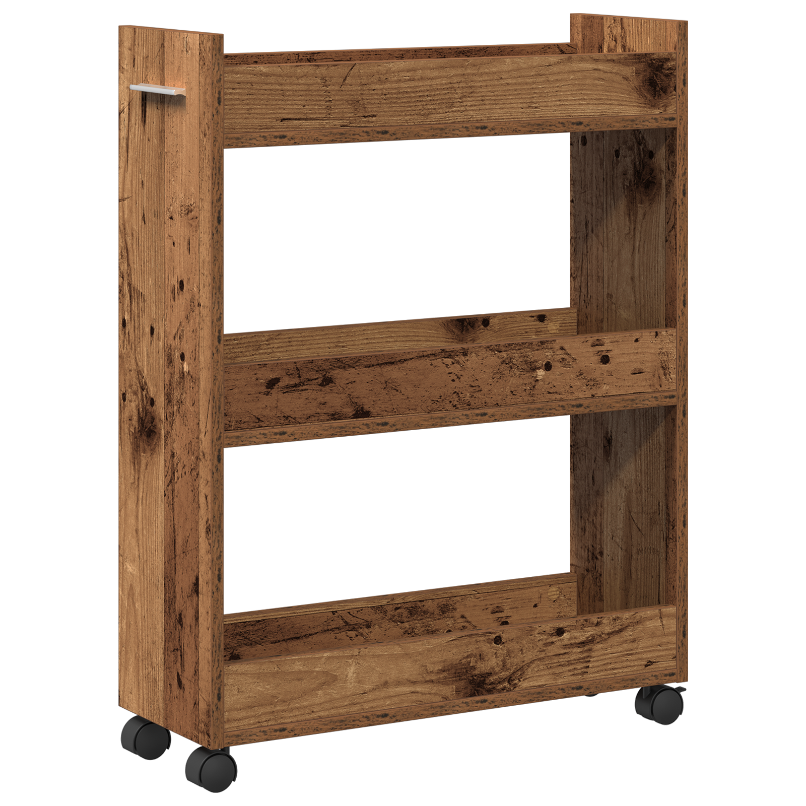 Rolling Cabinet Old Wood 60x22x79 cm Engineered Wood - Image 2