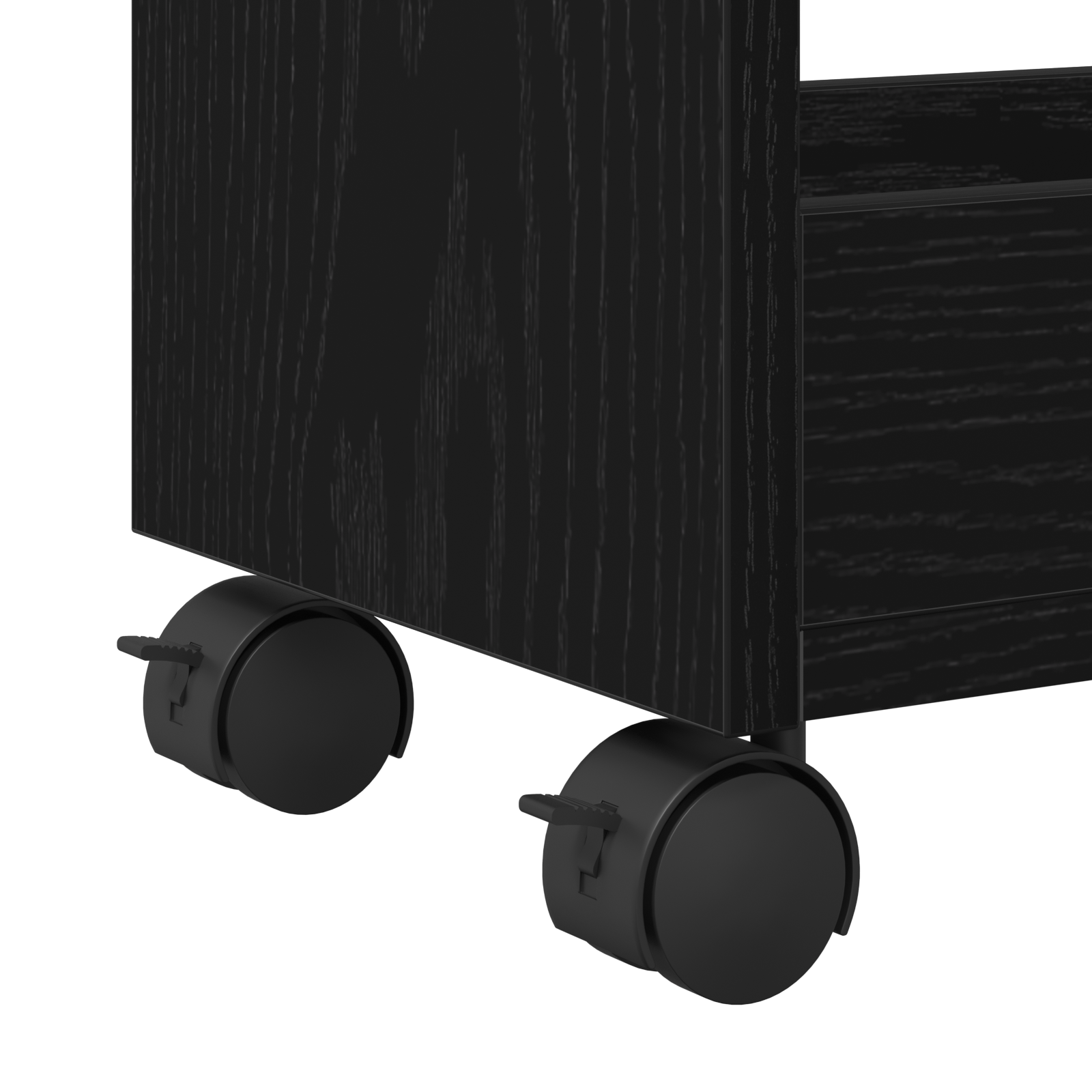 Rolling Cabinet Black Oak 60x22x79 cm Engineered Wood - Image 8