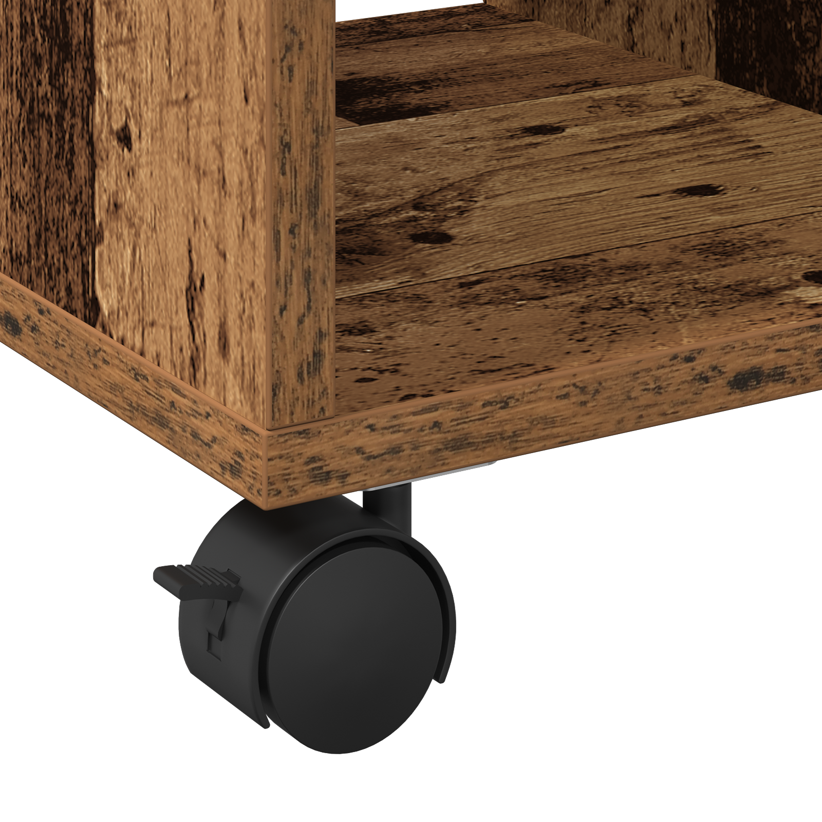 Side Table with Wheels - Old Wood, 50x30x55 cm, Engineered Wood - Image 9