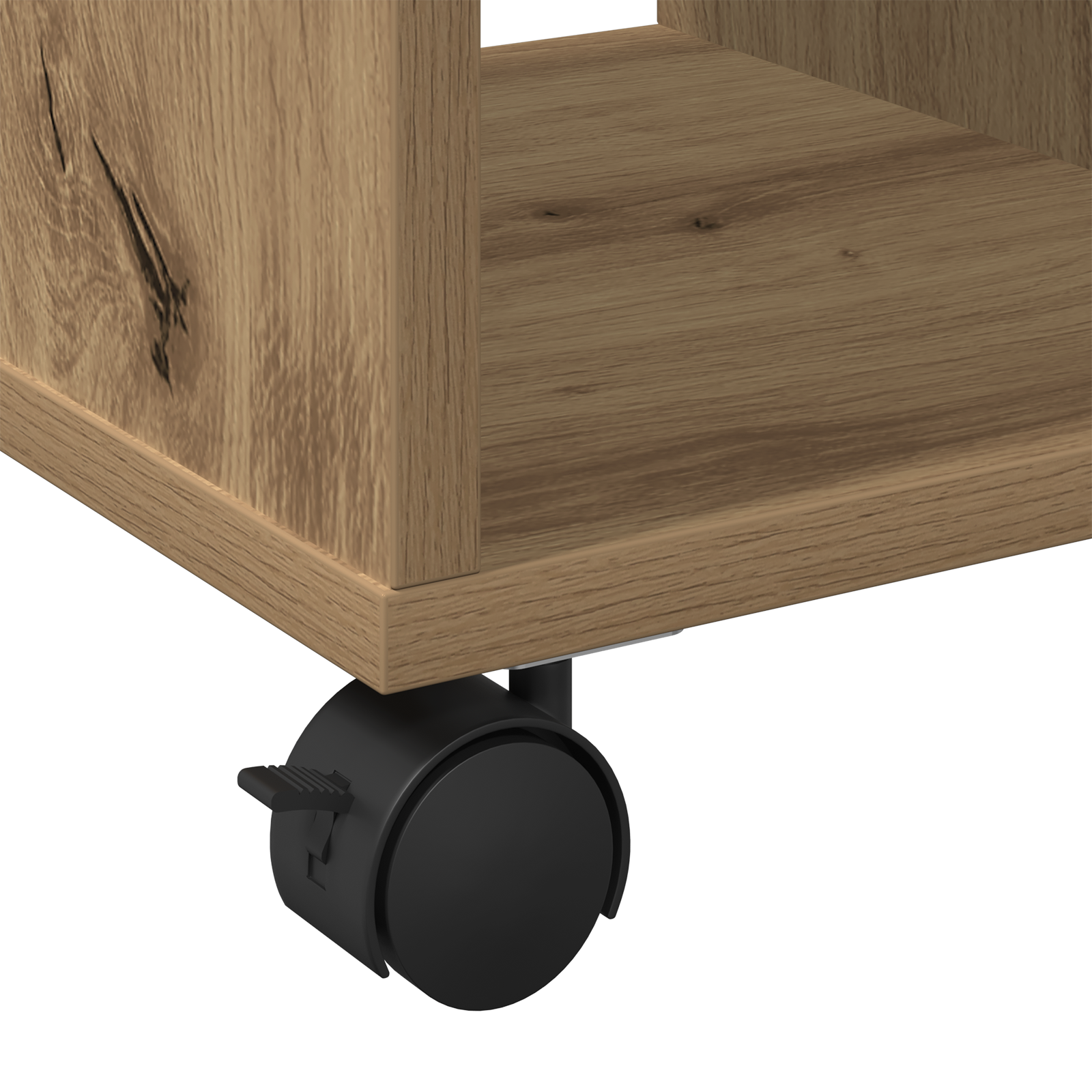 Side Table on Wheels - Artisan Oak, 50x30x55 cm, Made of Engineered Wood - Image 9