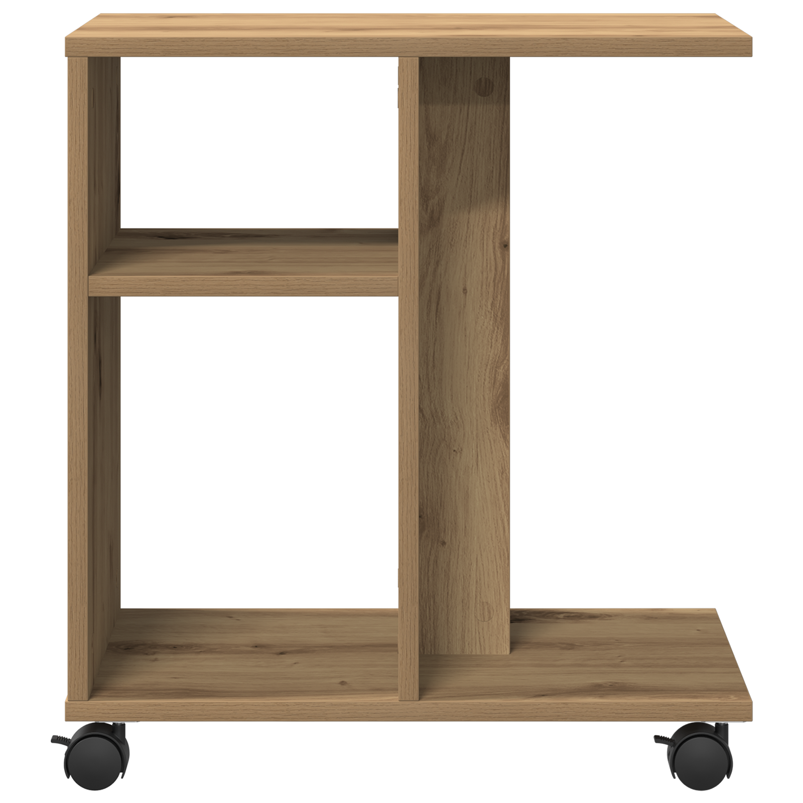 Side Table on Wheels - Artisan Oak, 50x30x55 cm, Made of Engineered Wood - Image 6