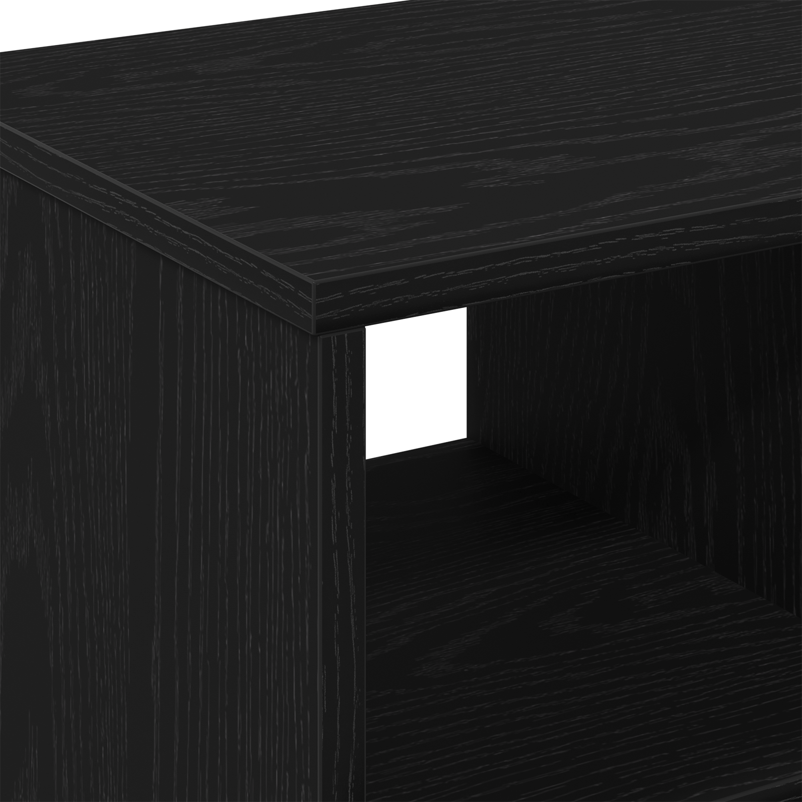 Rolling Side Table Black Oak 50x30x55 cm Made of Engineered Wood - Image 8