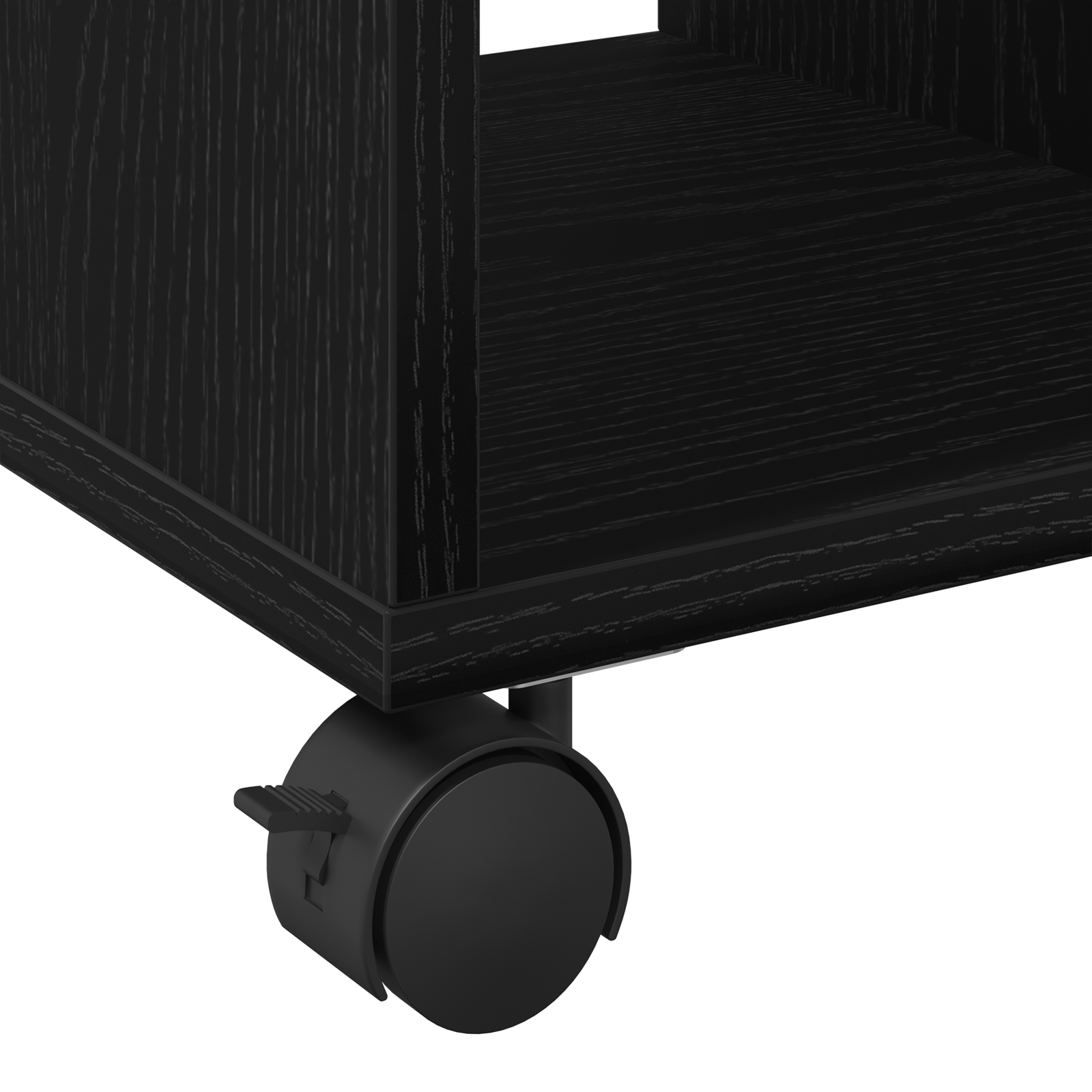 Rolling Side Table Black Oak 50x30x55 cm Made of Engineered Wood - Image 9