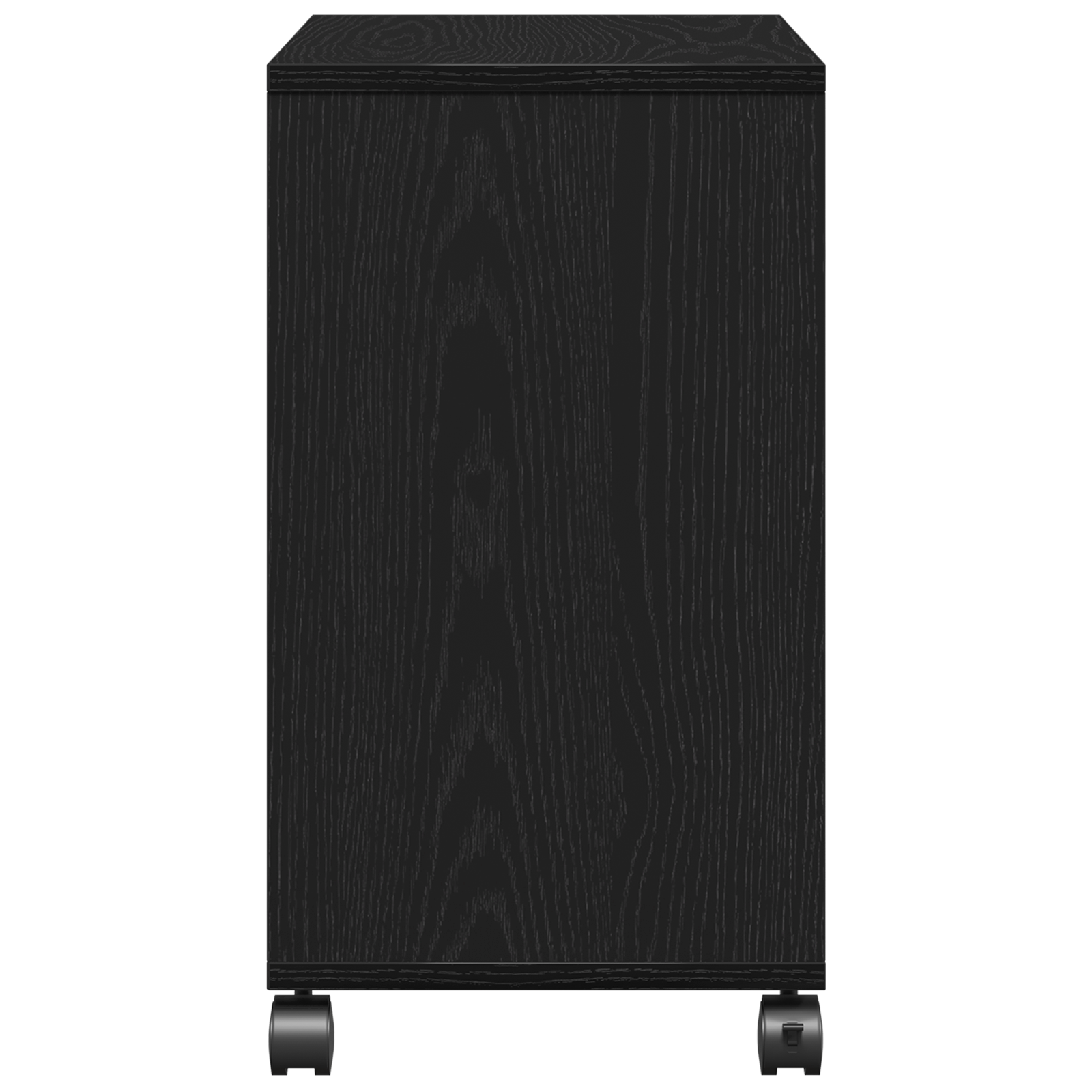 Rolling Side Table Black Oak 50x30x55 cm Made of Engineered Wood - Image 7