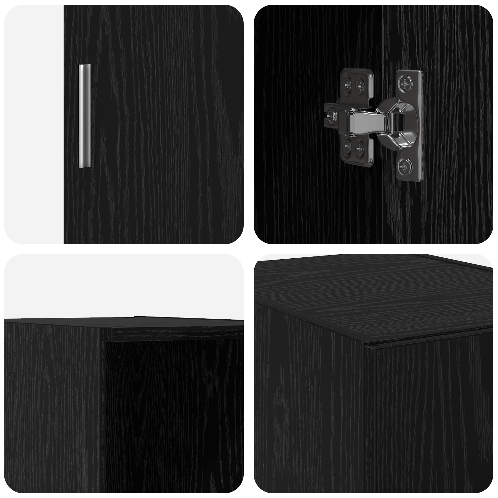 Wall Cabinet Black Oak 30x42.5x40 cm Engineered Wood - Image 8