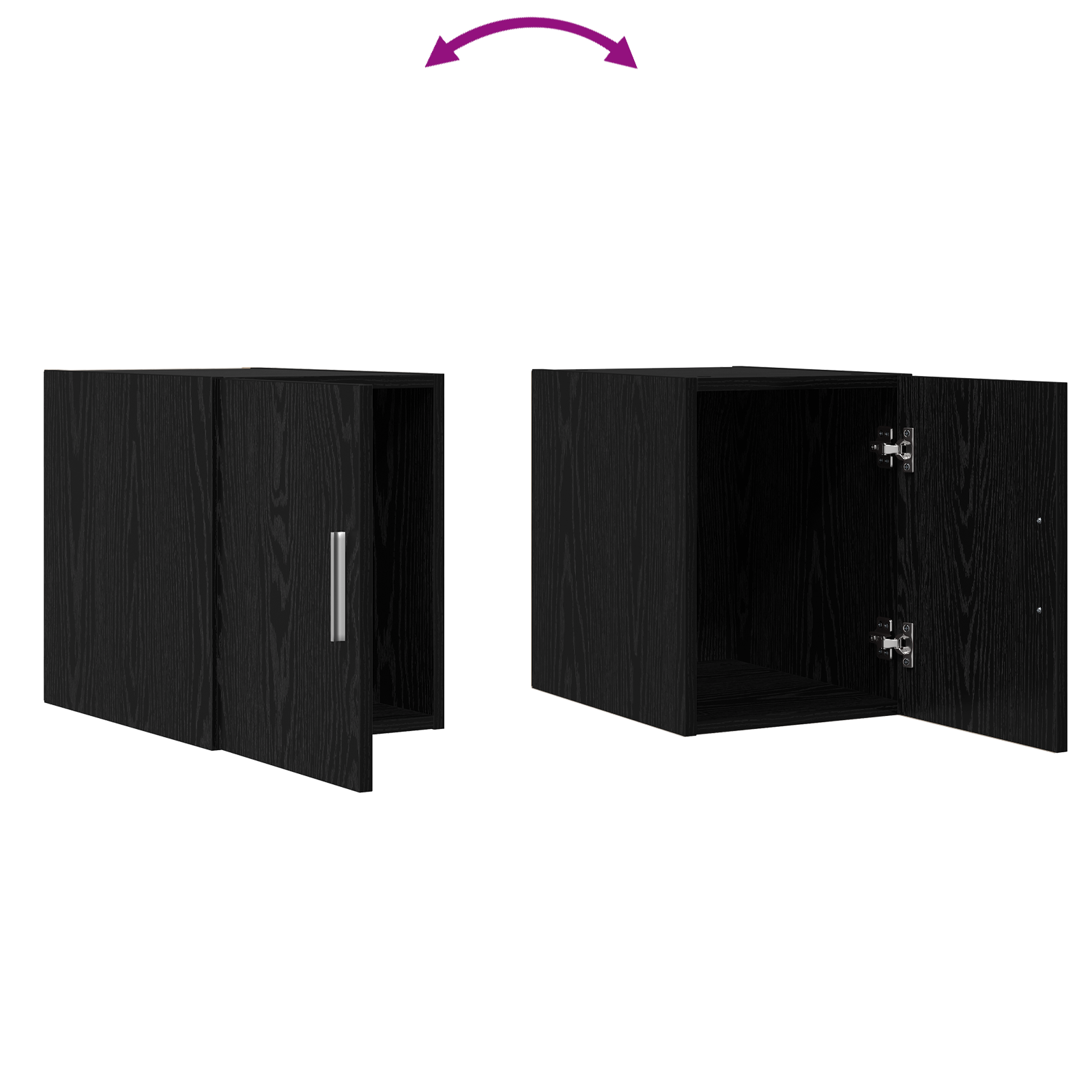 Wall Cabinet Black Oak 30x42.5x40 cm Engineered Wood - Image 9