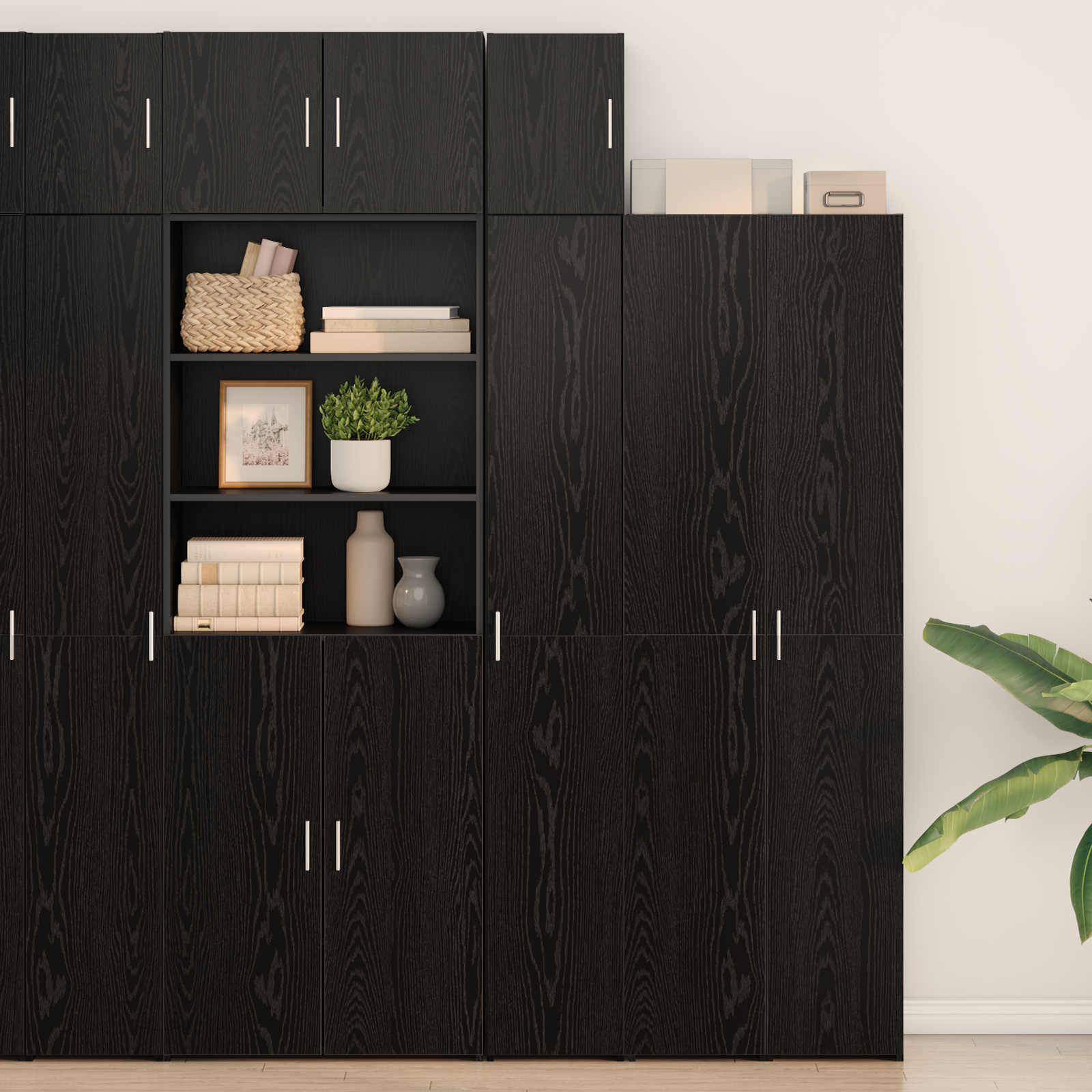 Wall Cabinet Black Oak 30x42.5x40 cm Engineered Wood
