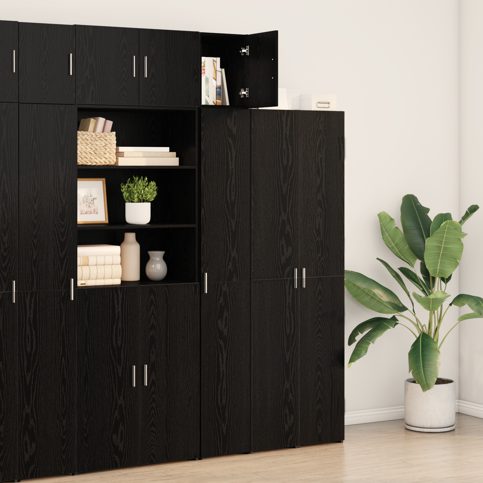 Wall Cabinet Black Oak 30x42.5x40 cm Engineered Wood - Image 4