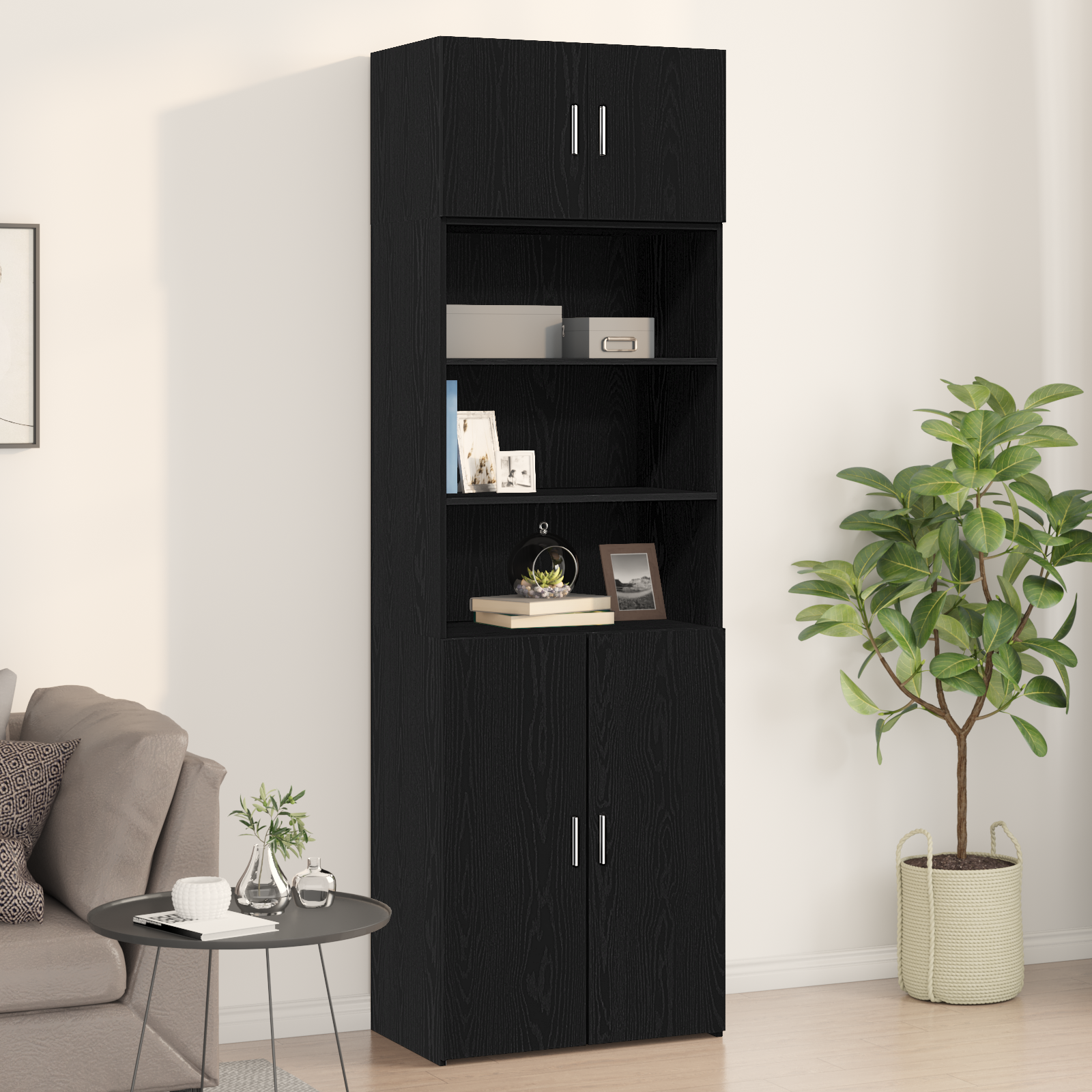 Wall Cabinet Black Oak 70x42,5x40 cm Engineered Wood