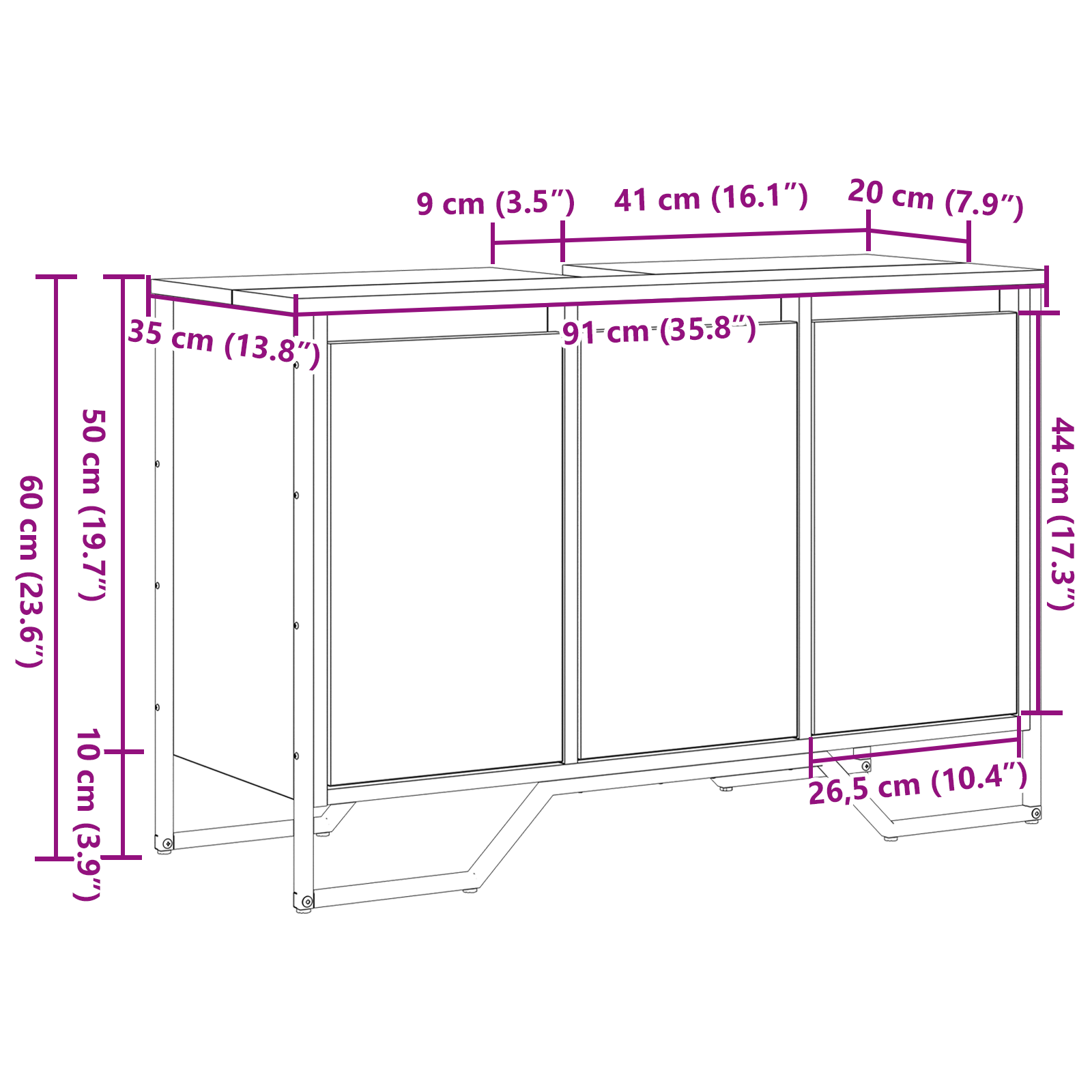 Bathroom Sink Cabinet Old Wood 91x35x60 cm Engineered Wood - Image 11