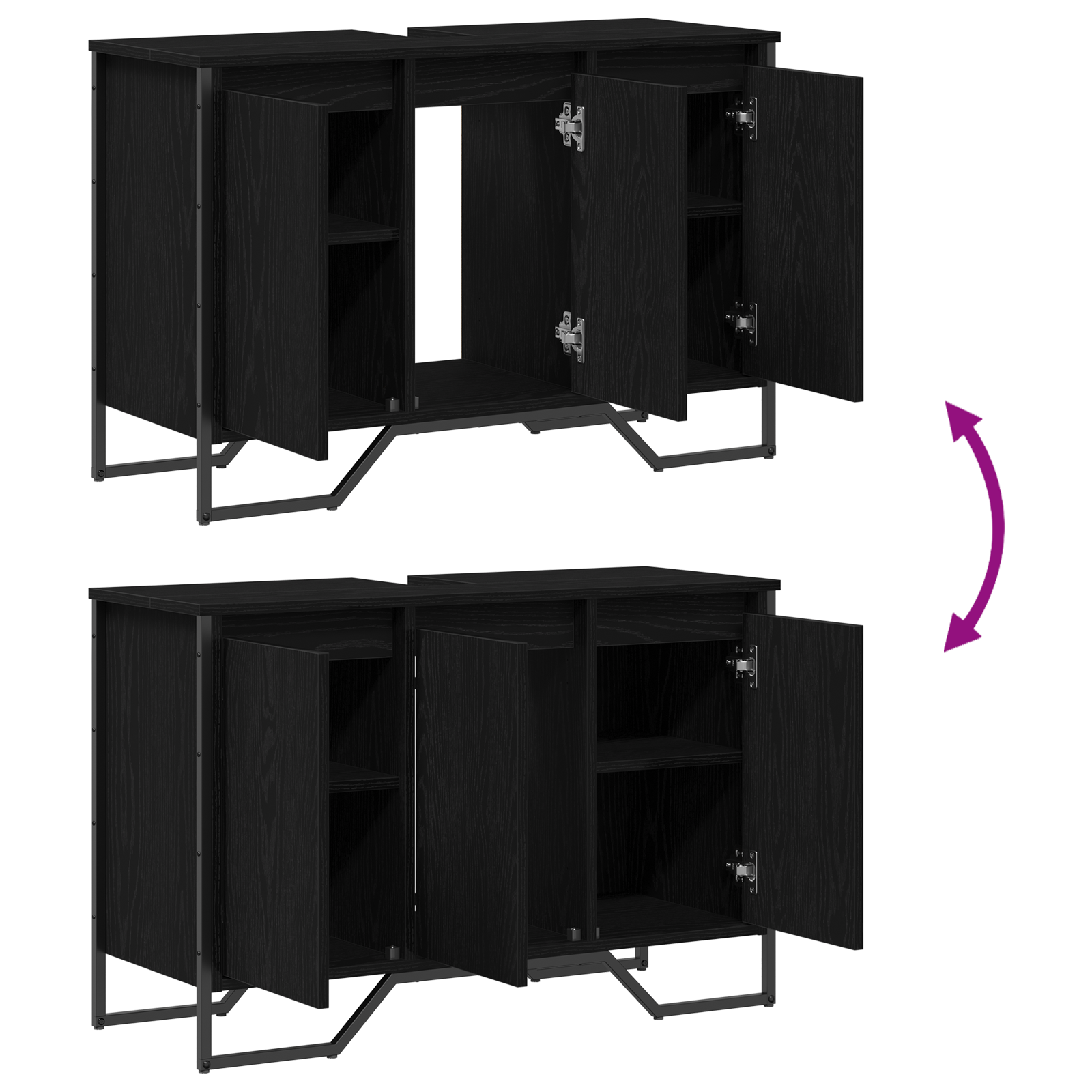 Bathroom Sink Cabinet Black Oak 91x35x60 cm Engineered Wood - Image 10