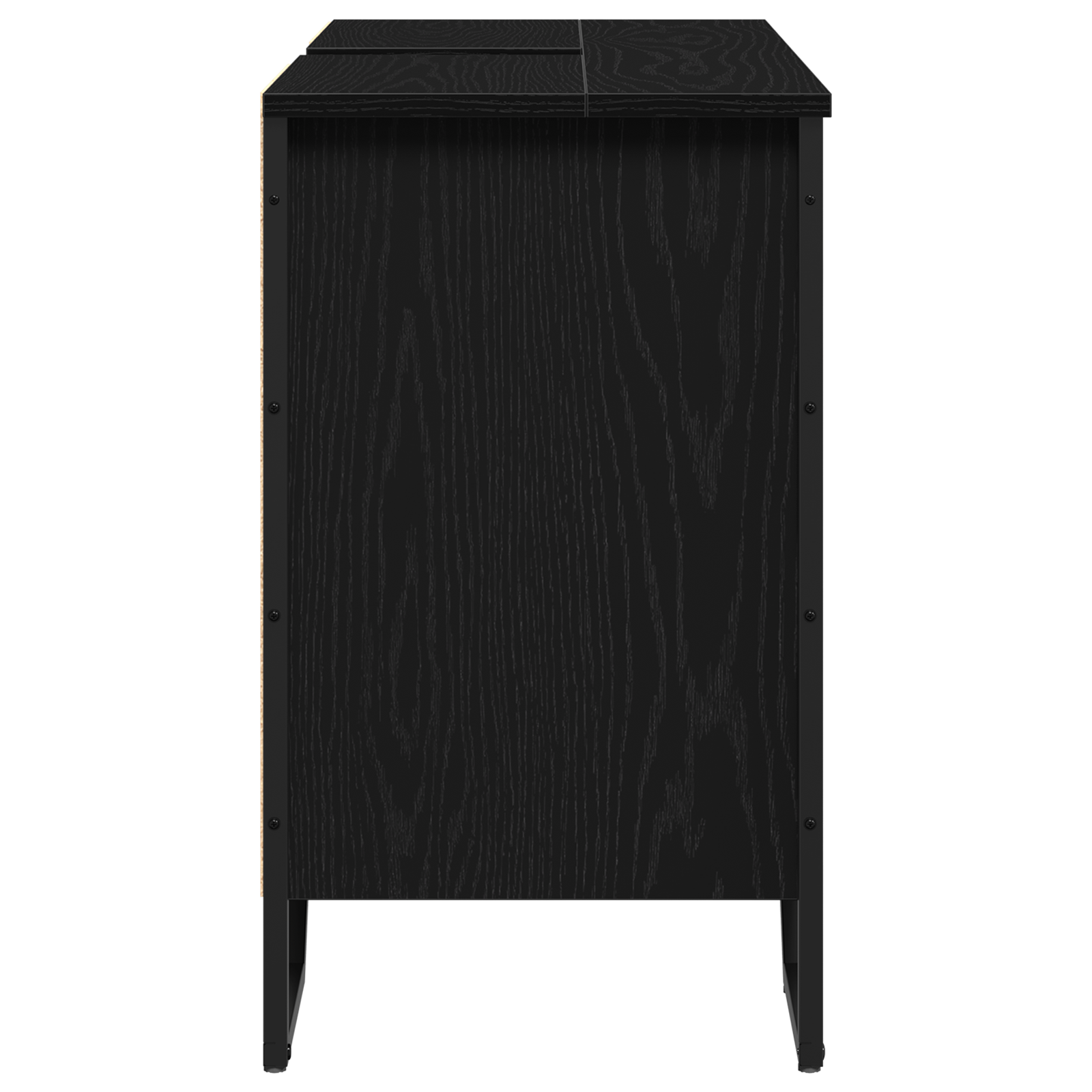 Bathroom Sink Cabinet Black Oak 91x35x60 cm Engineered Wood - Image 6