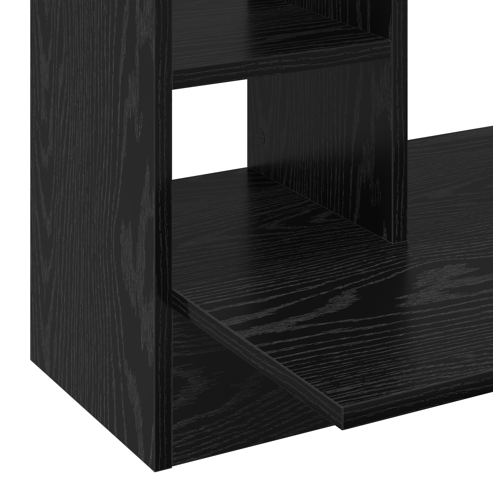 Wall-Mounted Desk Black Oak 105x48x75 cm Engineered Wood - Image 8