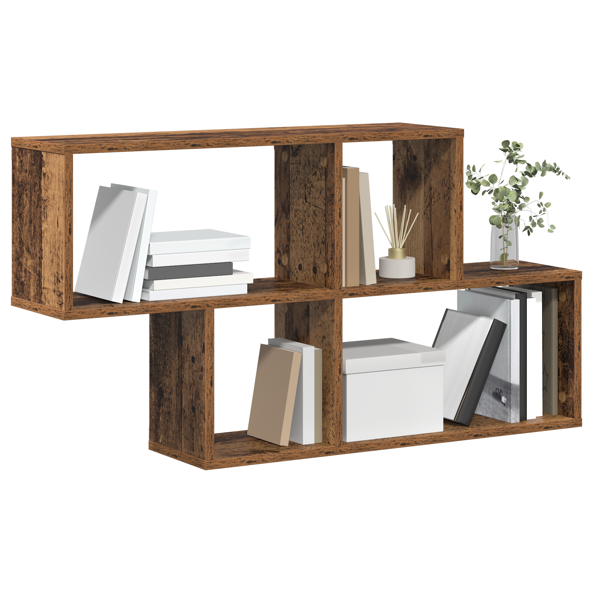 Wall Shelf Old Wood 100x20x53 cm Engineered Wood - Image 3