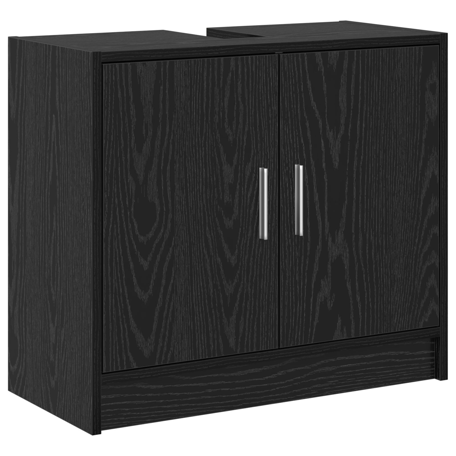 Sink Cabinet Black Oak 63x29x55 cm Engineered Wood - Image 2