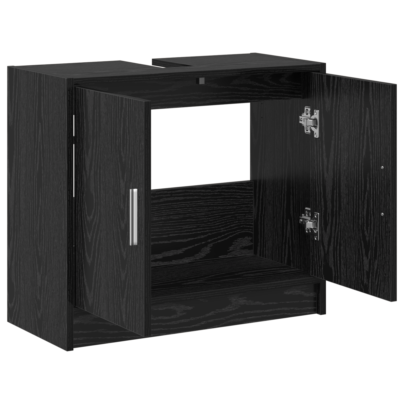 Sink Cabinet Black Oak 63x29x55 cm Engineered Wood - Image 5
