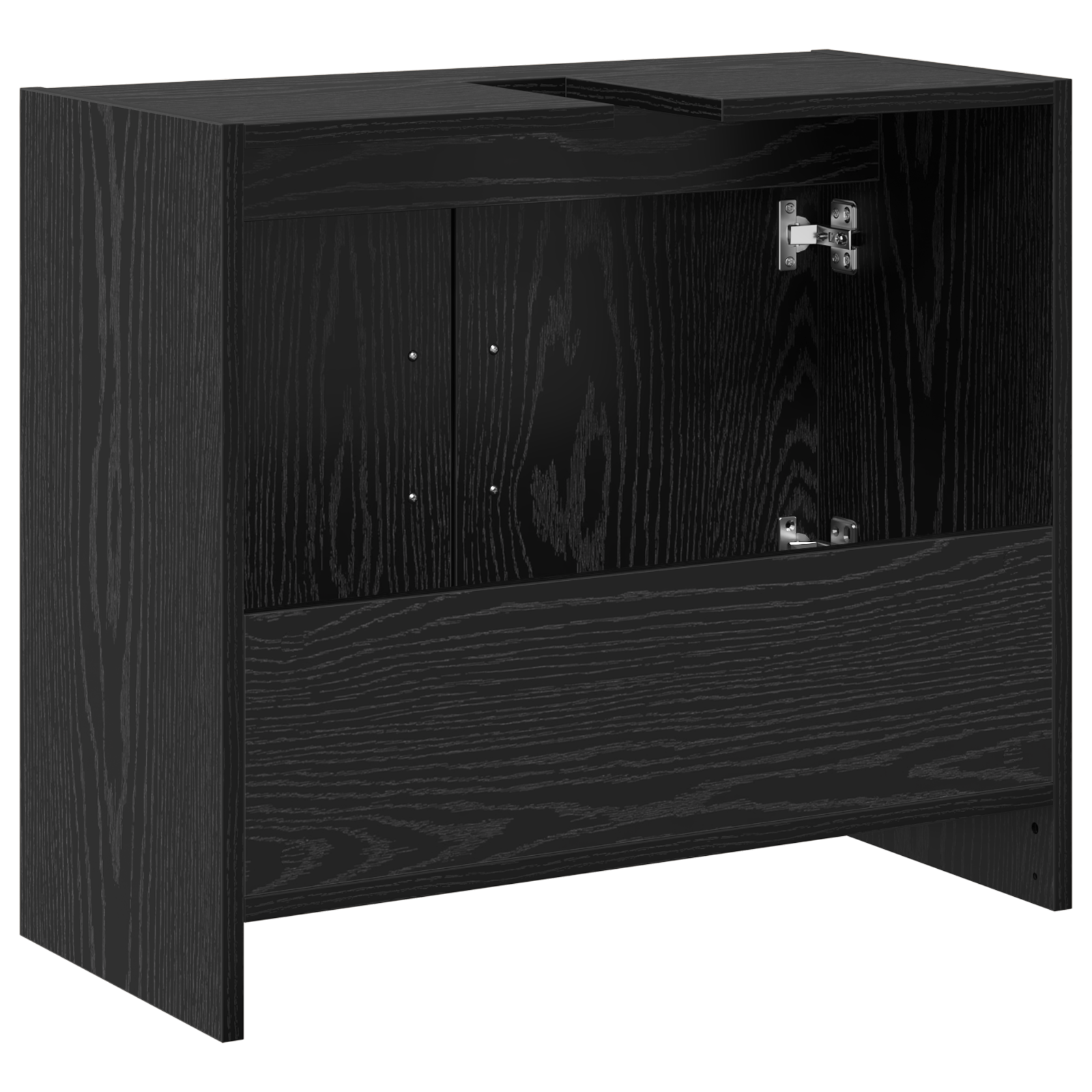 Sink Cabinet Black Oak 63x29x55 cm Engineered Wood - Image 8