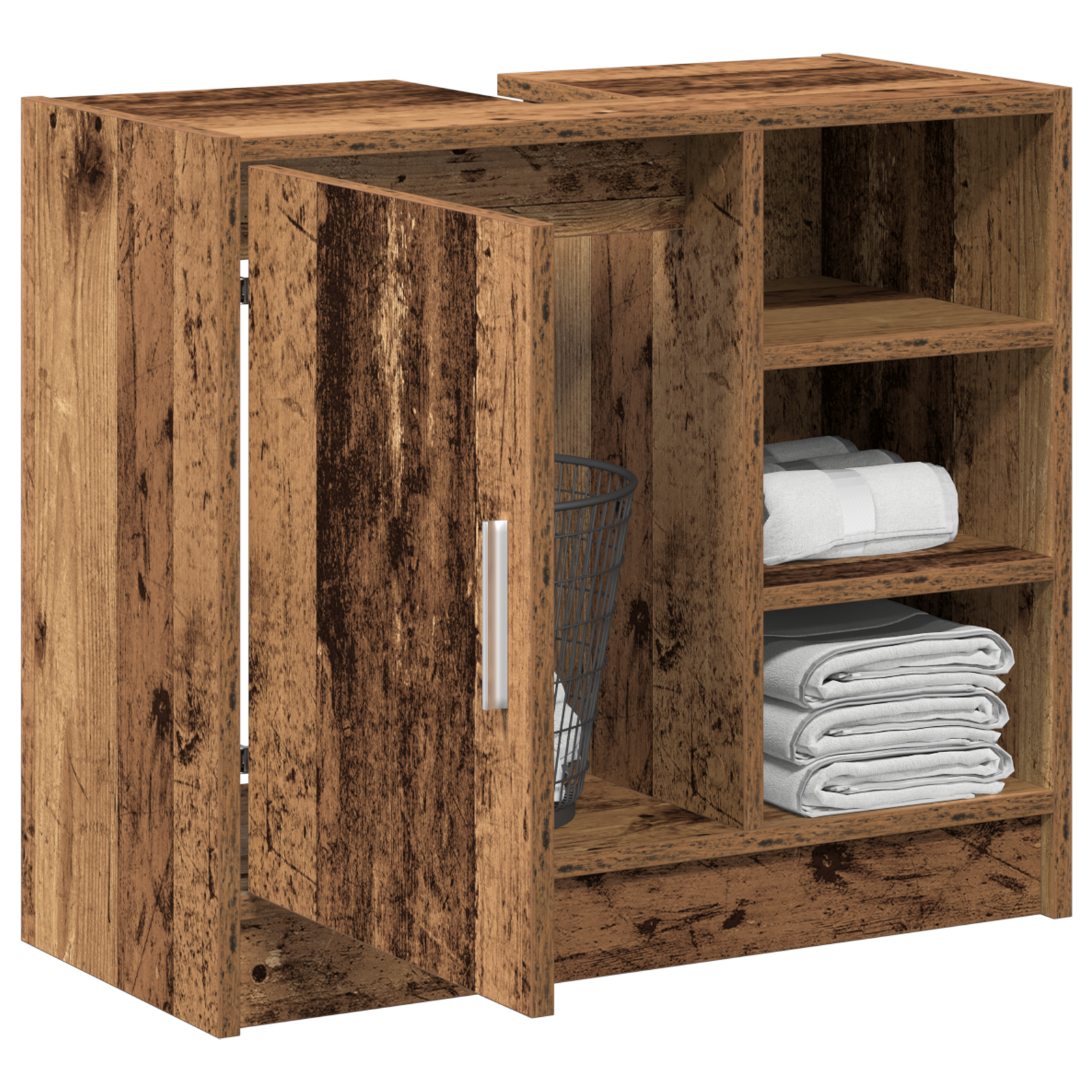 Sink Cabinet Old Wood 63x29x55 cm Engineered Wood - Image 3